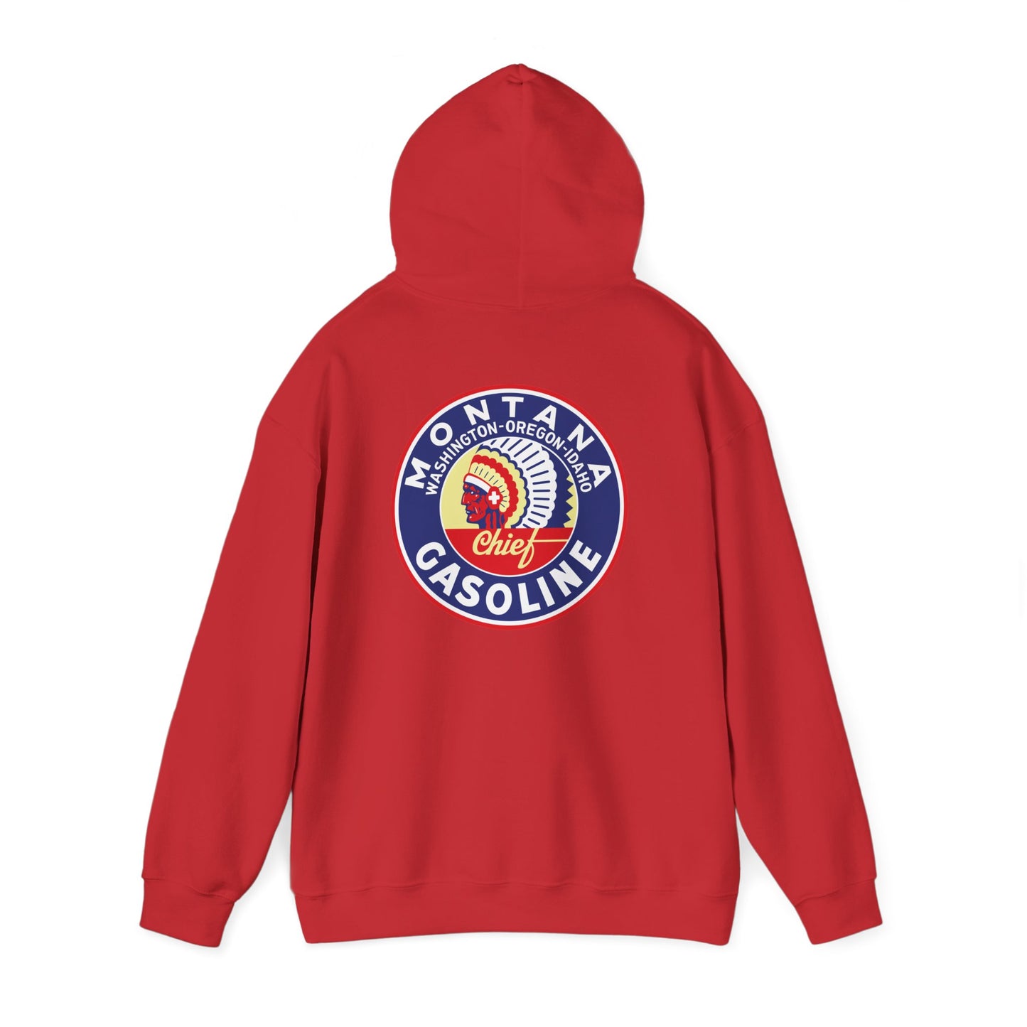 Montana Chief Gasoline Hoodie — Retro Logo Vintage Gas Station Pullover
