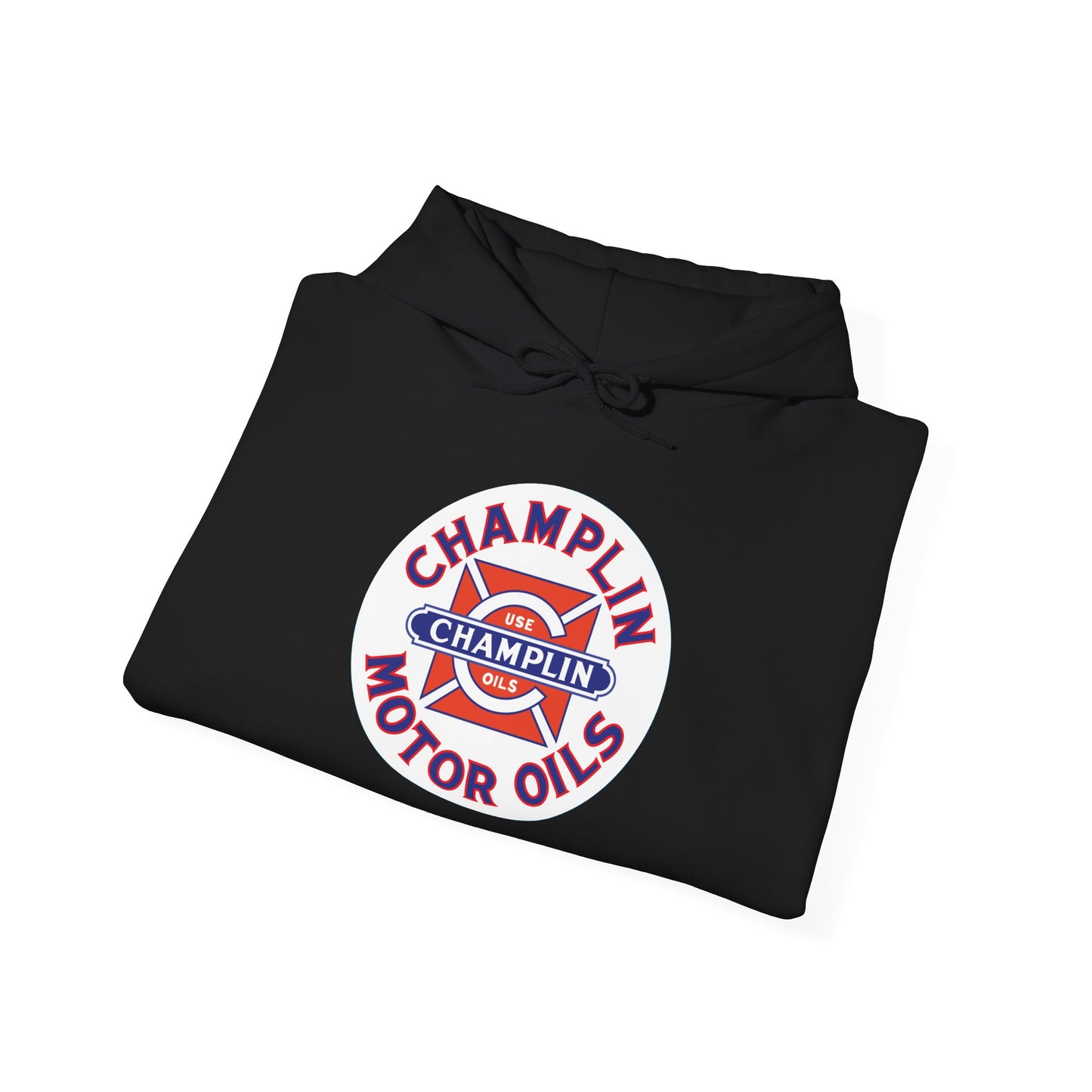 Champlin Motor Oils Hoodie — Vintage Gasoline Logo Pullover