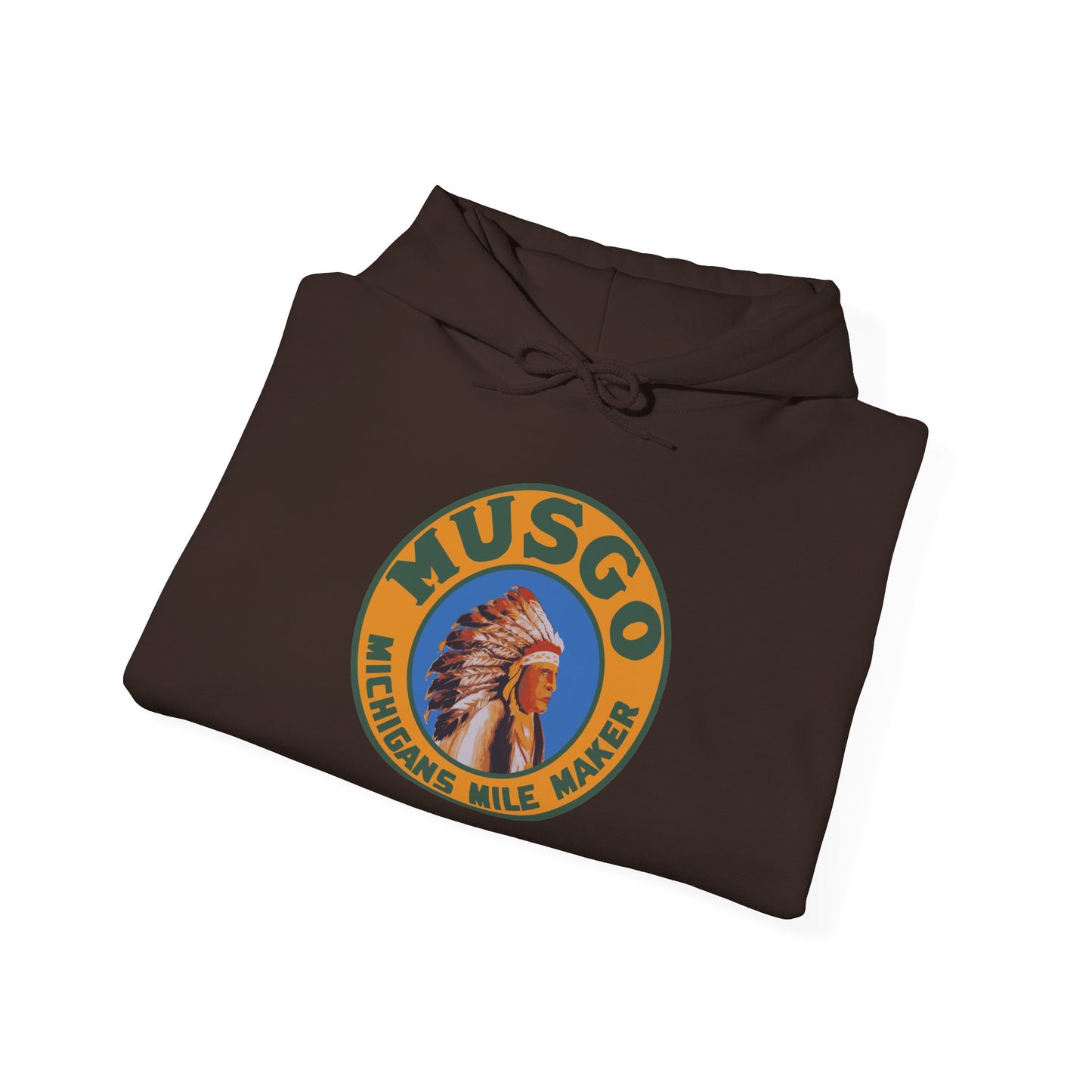 MUsgo Michigan’s Mile Maker Hoodie —Retro Native Chief Logo Sweatshirt