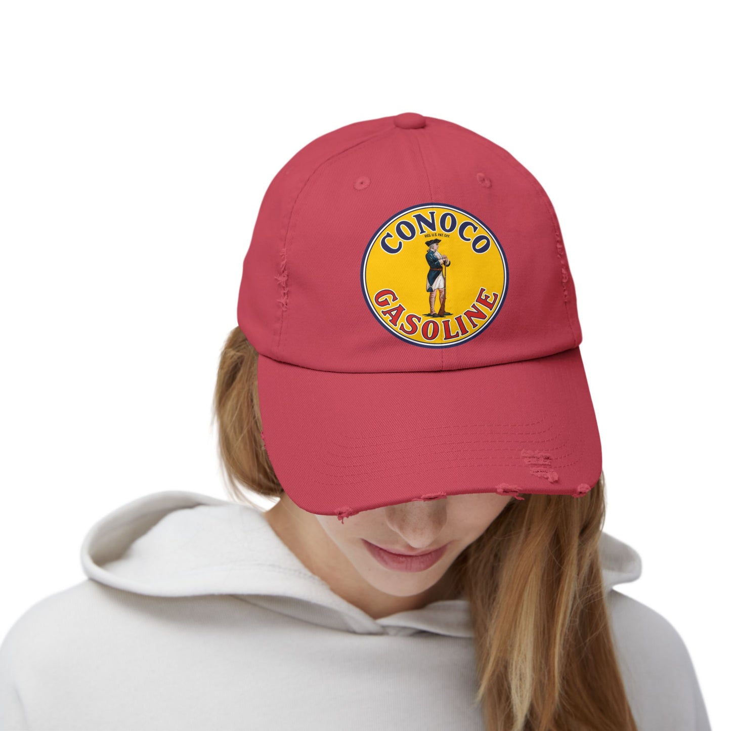 Conoco Minute Man Distressed Cap — Vintage Petroliana Hat | The Faded Label Co.