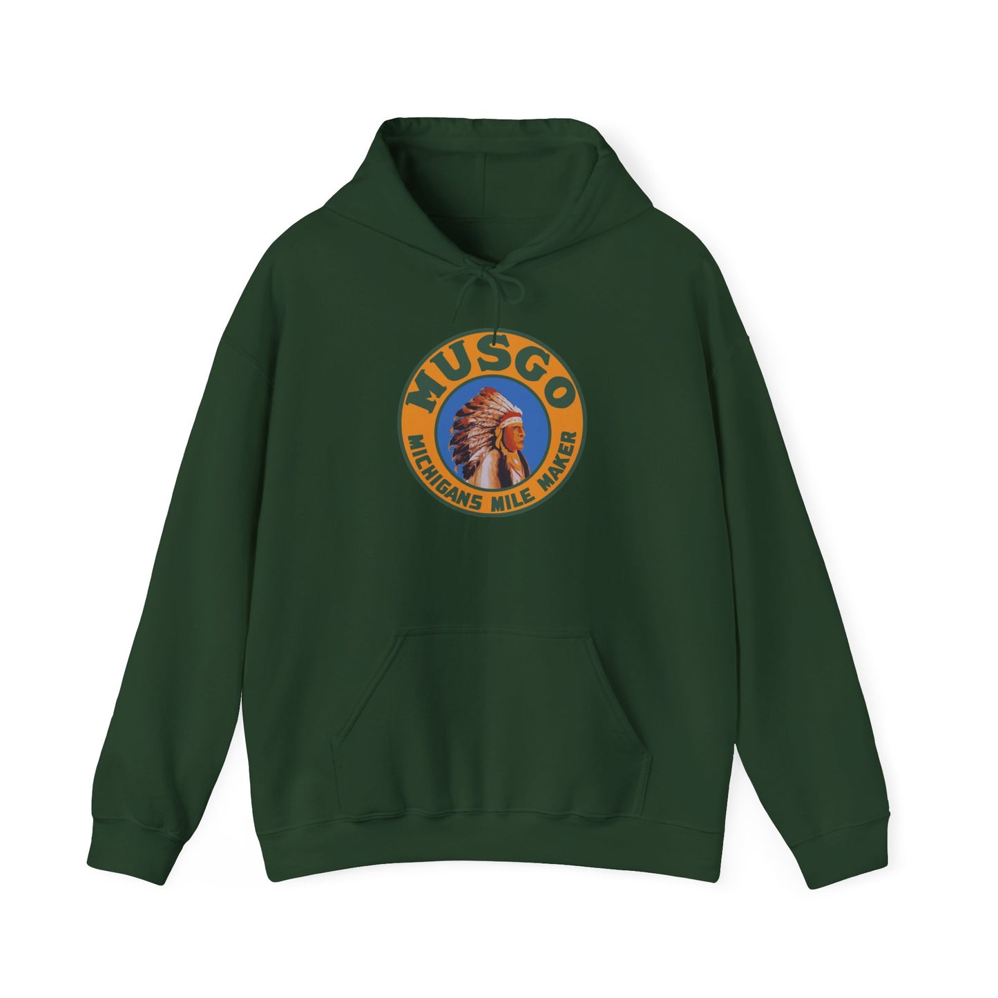MUsgo Michigan’s Mile Maker Hoodie —Retro Native Chief Logo Sweatshirt