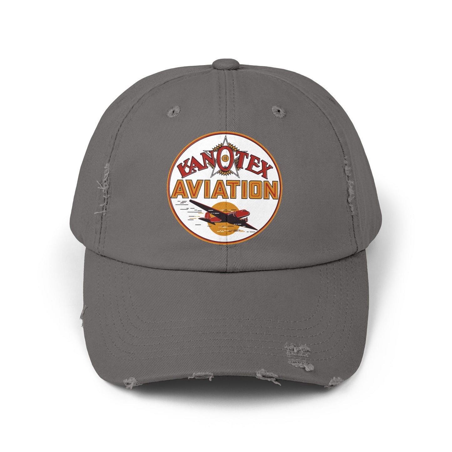 Kanotex Aviation distressed hat nickel — vintage petroliana cap — The Faded Label Co.