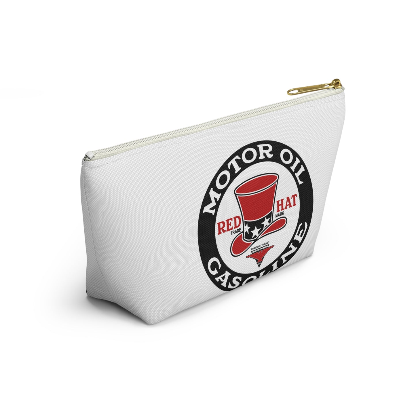 Red Hat Motor Oil & Gasoline Accessory Pouch — Vintage Rare Petroliana Gift | The Faded Label Co.