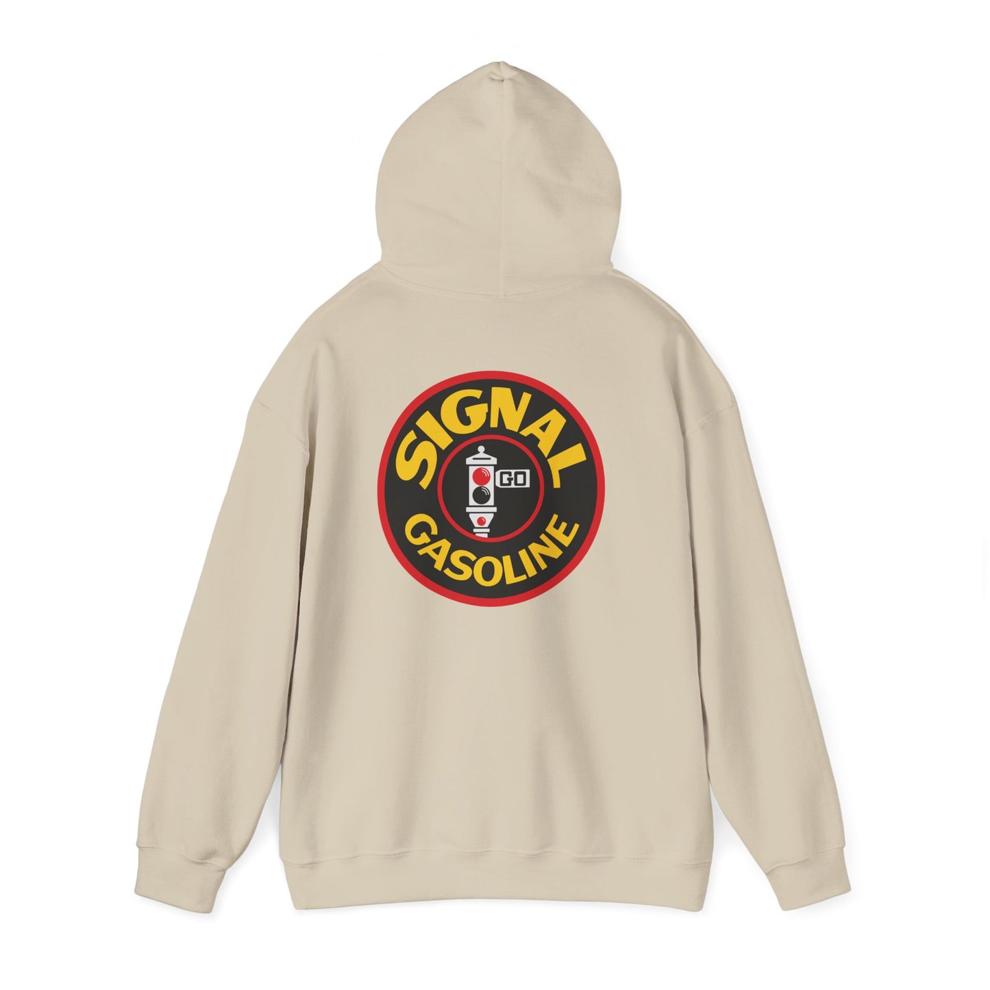 Signal Gasoline Vintage Logo Hoodie — Retro Petrol Sign Pullover