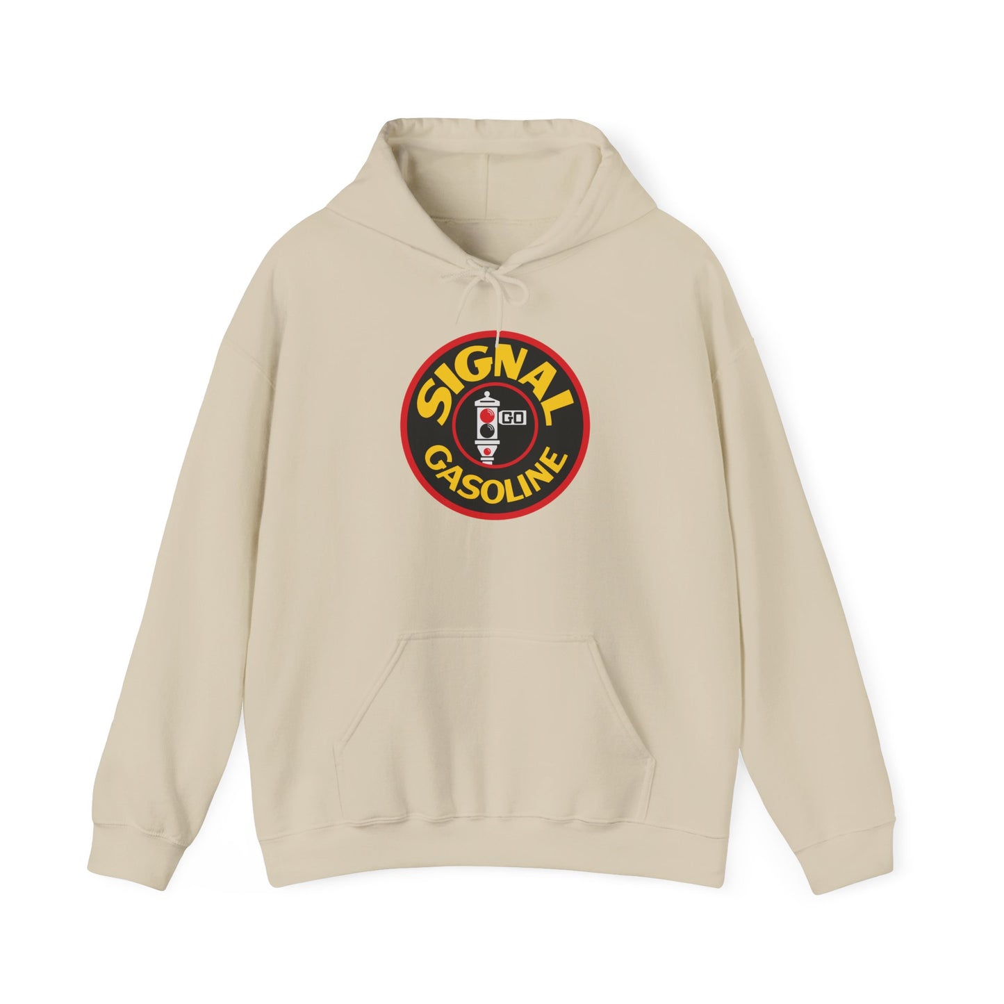 Signal Gasoline Vintage Logo Hoodie — Retro Petrol Sign Pullover