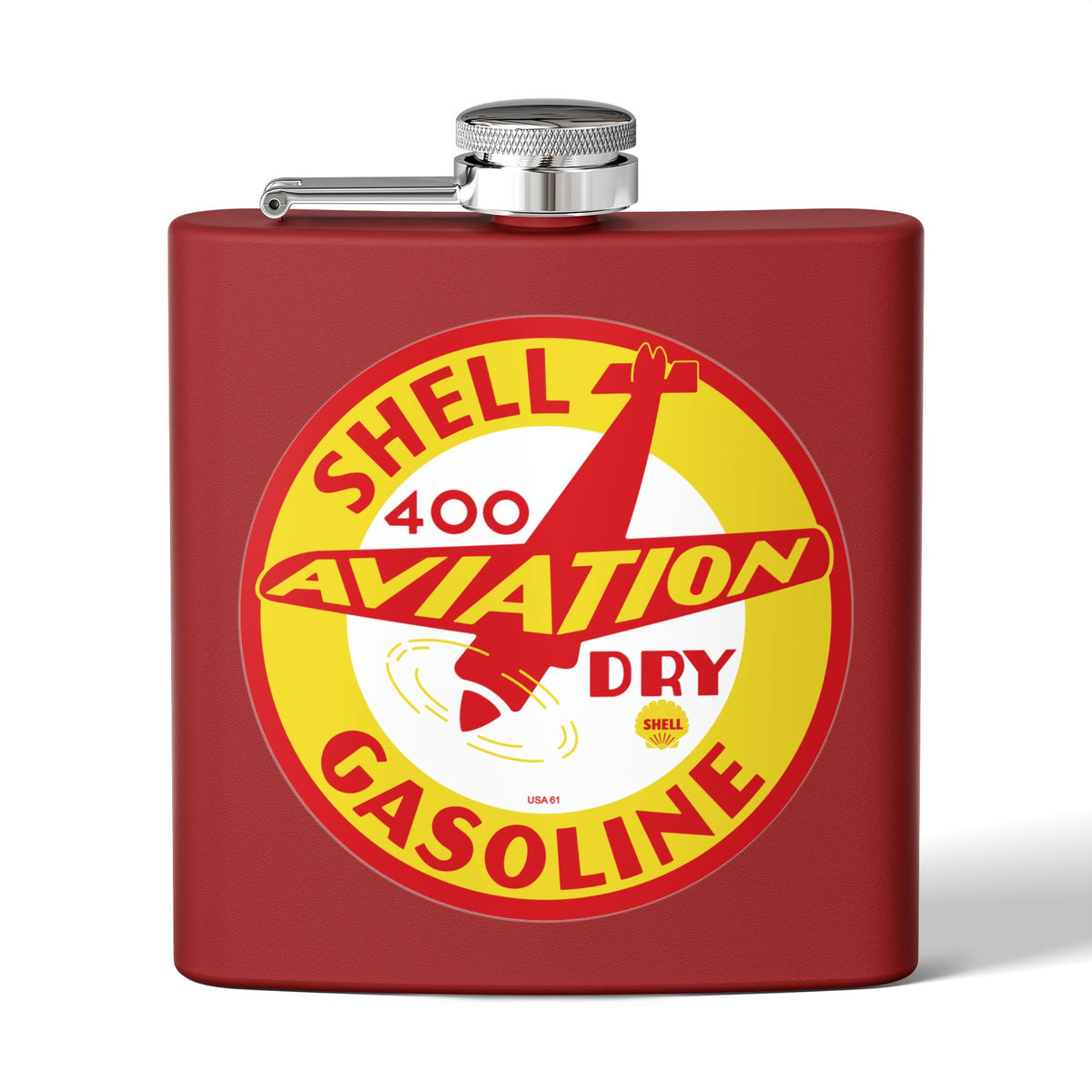 Shell Aviation 400 Flask — Vintage Aviation Petroliana Gift | The Faded Label Co.