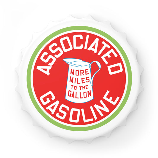 Associated Gasoline bottle opener — vintage petroliana gift — The Faded Label Co.