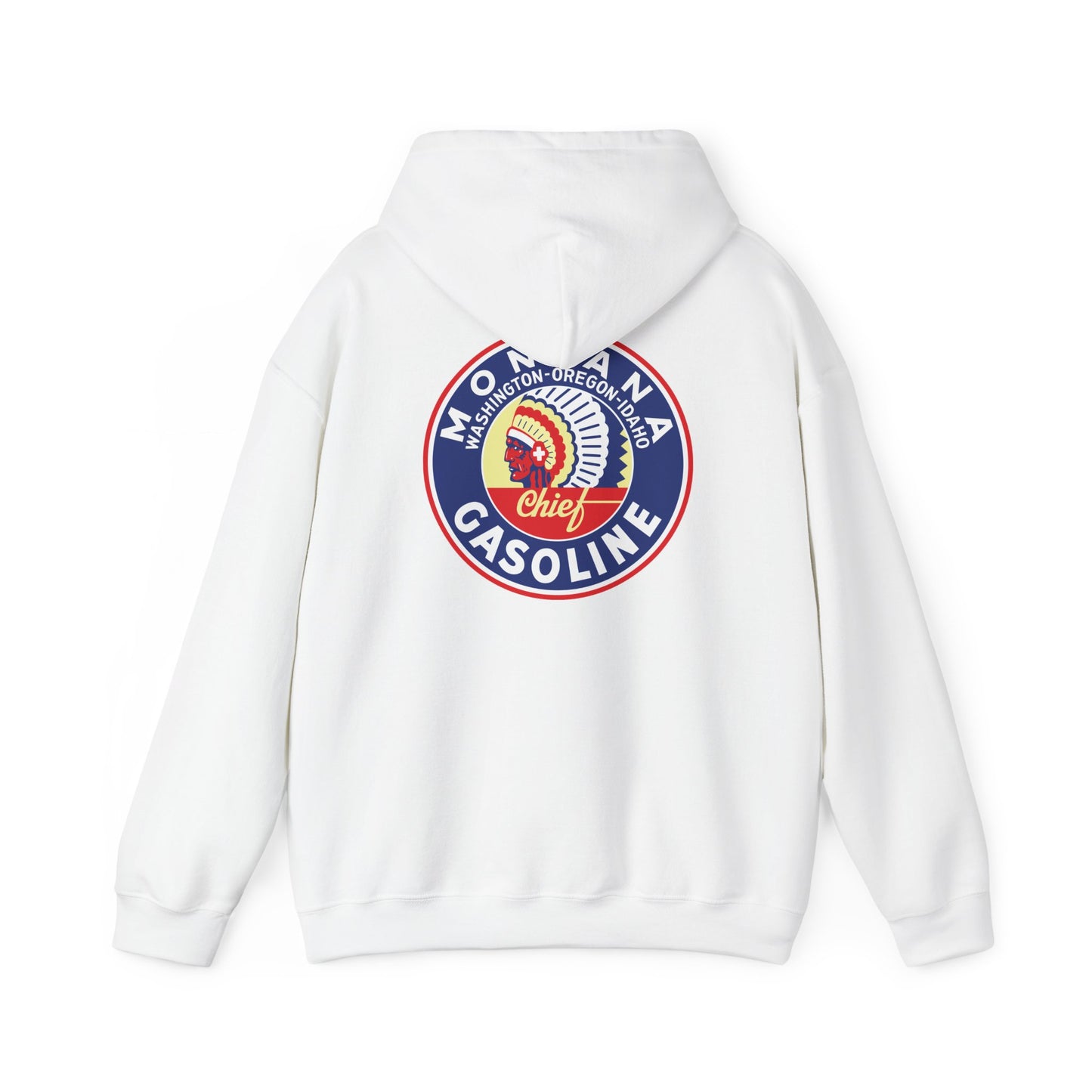 Montana Chief Gasoline Hoodie — Retro Logo Vintage Gas Station Pullover