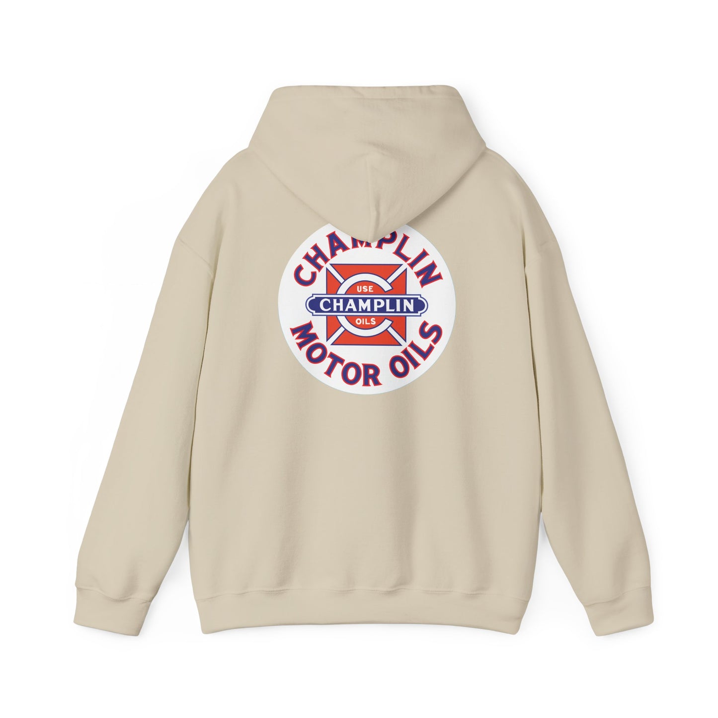 Champlin Motor Oils Hoodie — Vintage Gasoline Logo Pullover