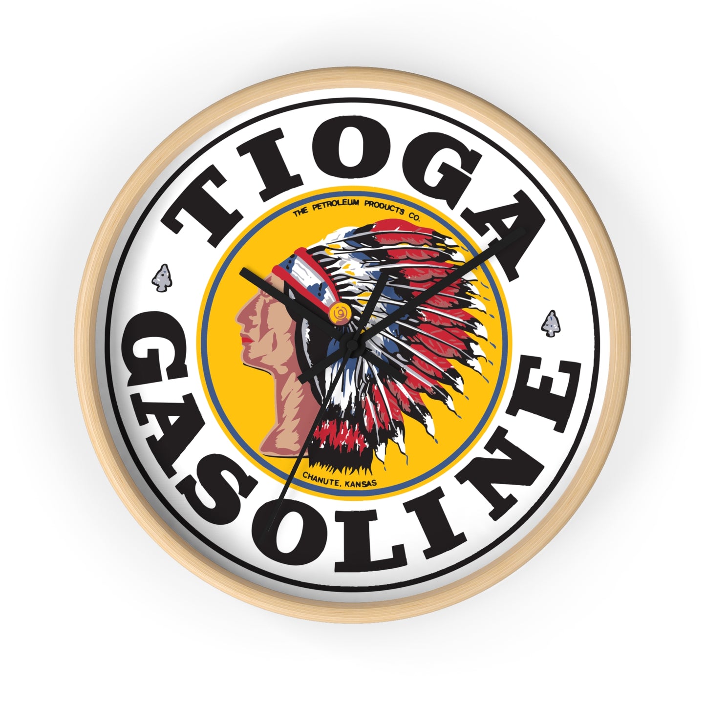 Tioga Gasoline Wall Clock — Vintage Petroliana Gift | The Faded Label Co.