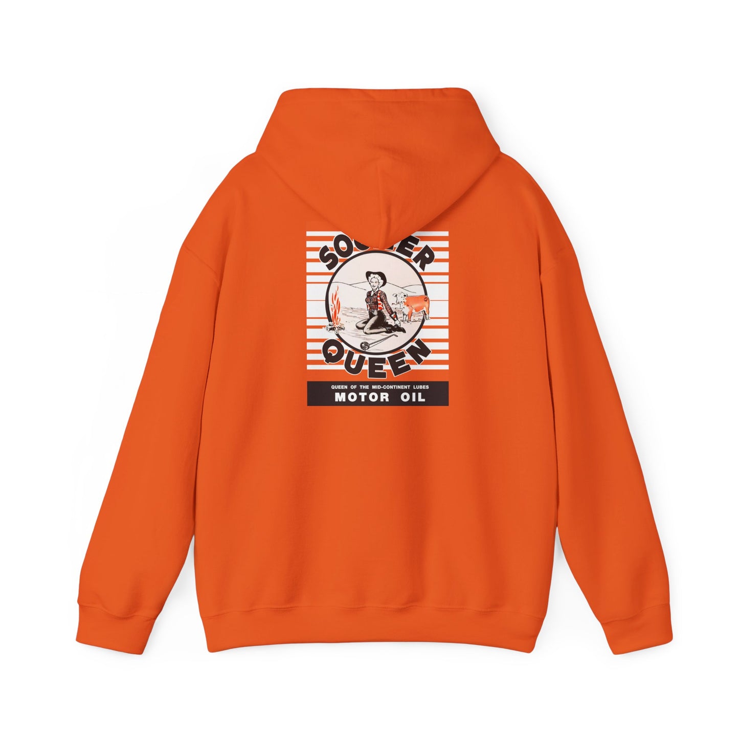 Sooner Queen Motor Oil Hoodie — Retro Racing Graphic Sweatshirt