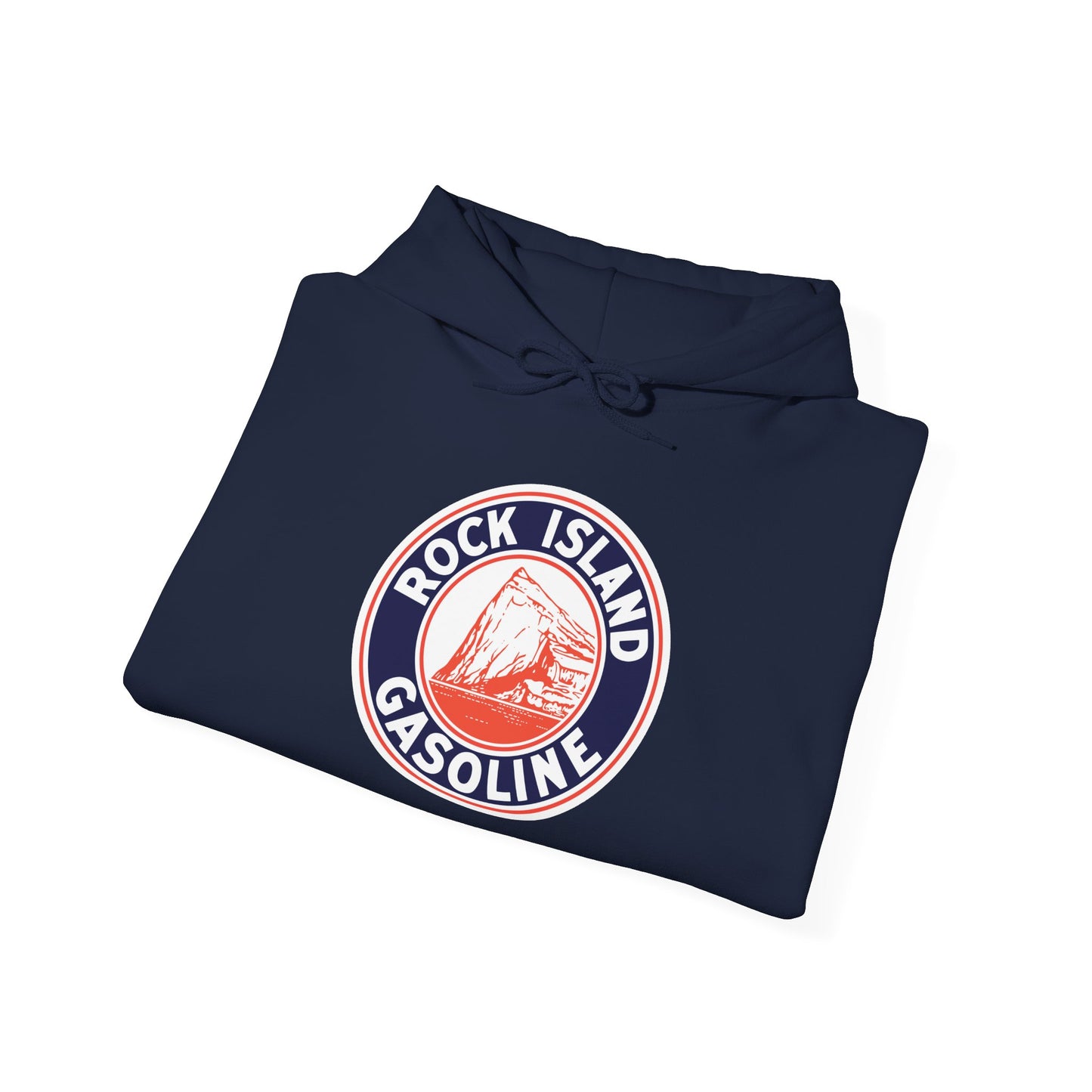 Rock Island Gasoline Hoodie — Vintage Gas Station Logo Pullover