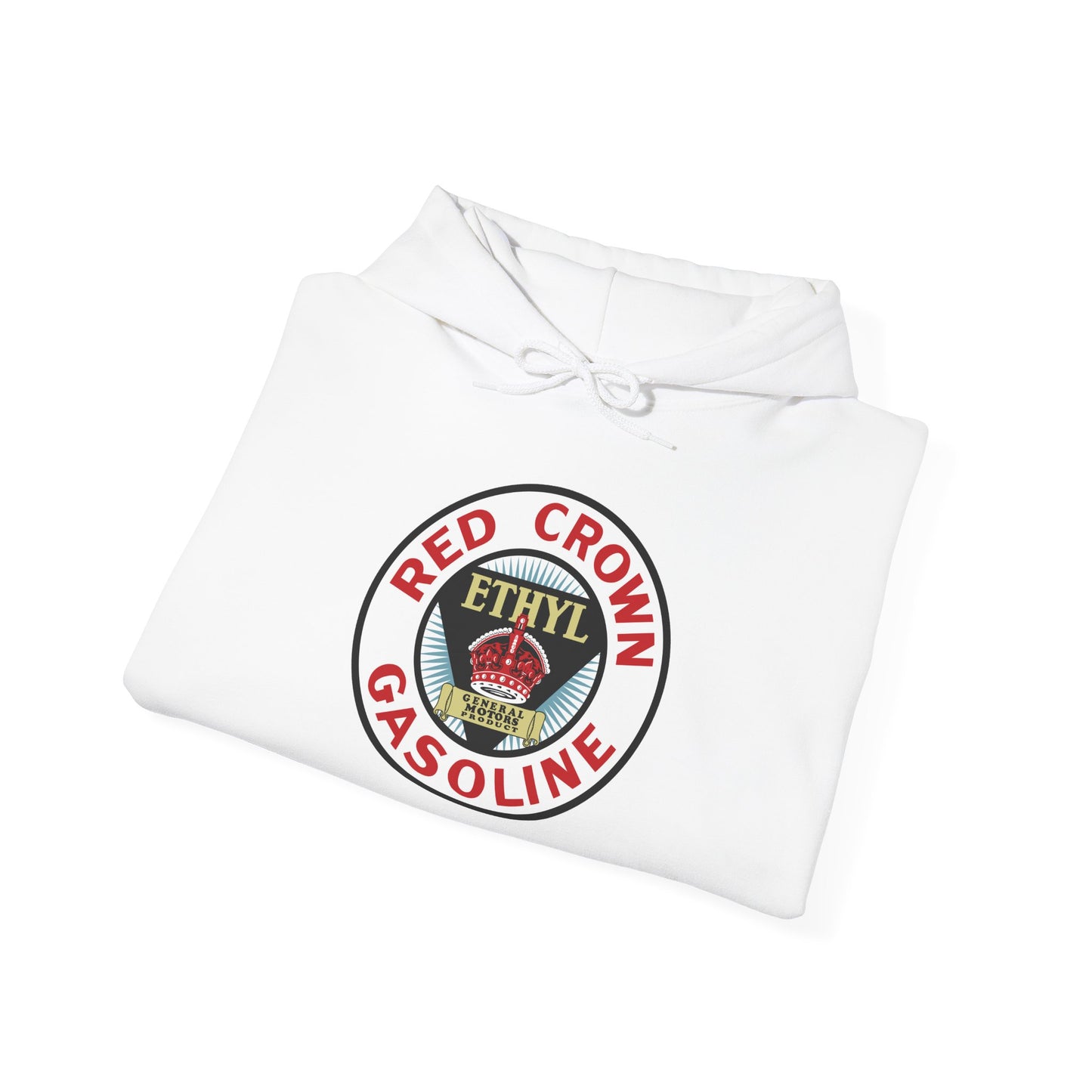 Red Crown Ethyl  Gasoline Logo Hoodie — Vintage Ethyl Oil Company Pullover