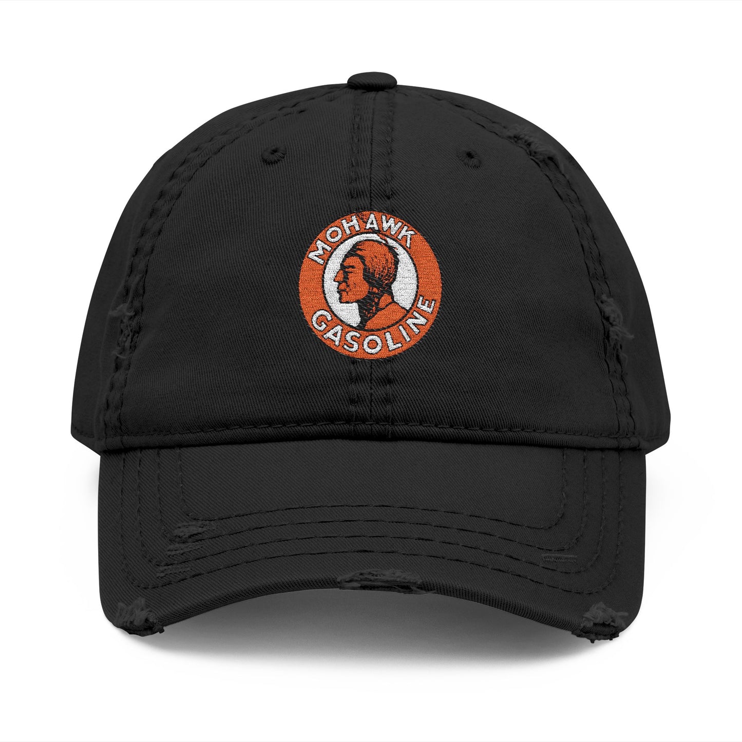 Mohawk Gasoline dad hat khaki — retro gas station embroidered hat — The Faded Label Co.