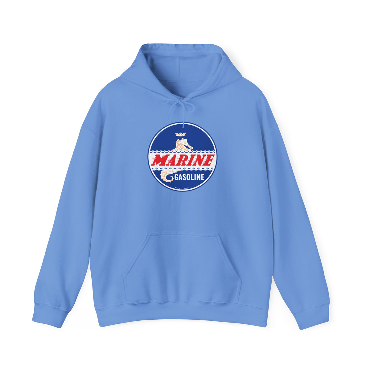 Marine Gasoline Hoodie — Vintage Seahorse Petroliana | The Faded Label Co.