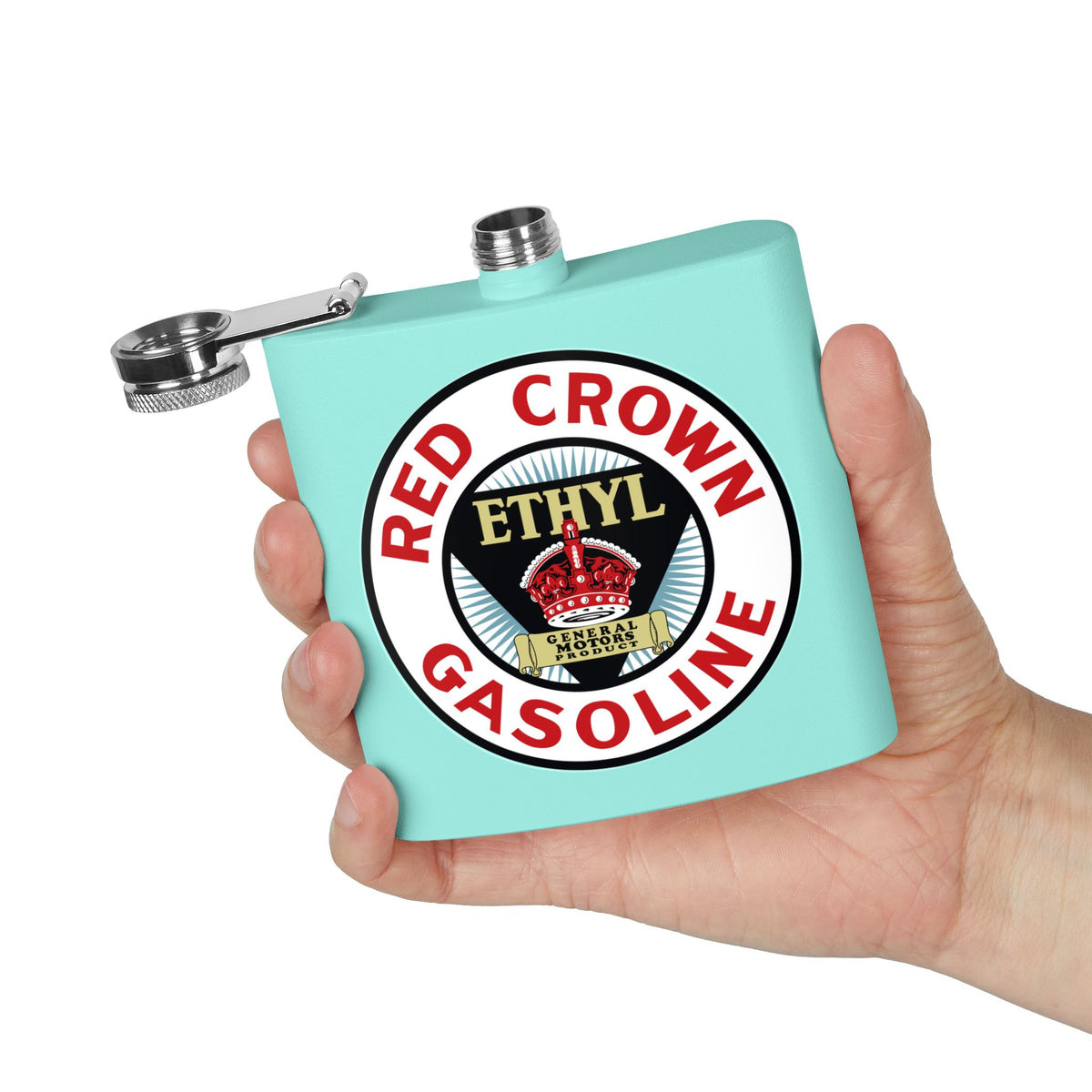 Red Crown Ethyl Flask — Vintage Standard Oil Petroliana Gift | The Faded Label Co.
