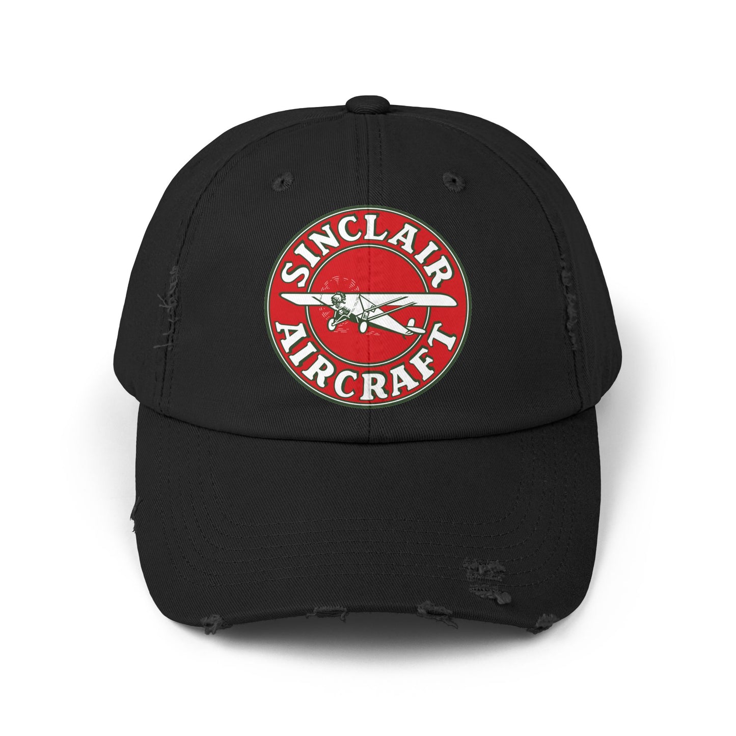 Sinclair Aircraft Distressed Baseball Cap — Vintage Aviation Pilot Hat