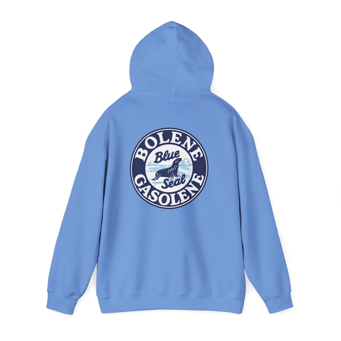 Bolene Blue Seal"Gasoline Hoodie - Vintage " Retro Logo Pullover