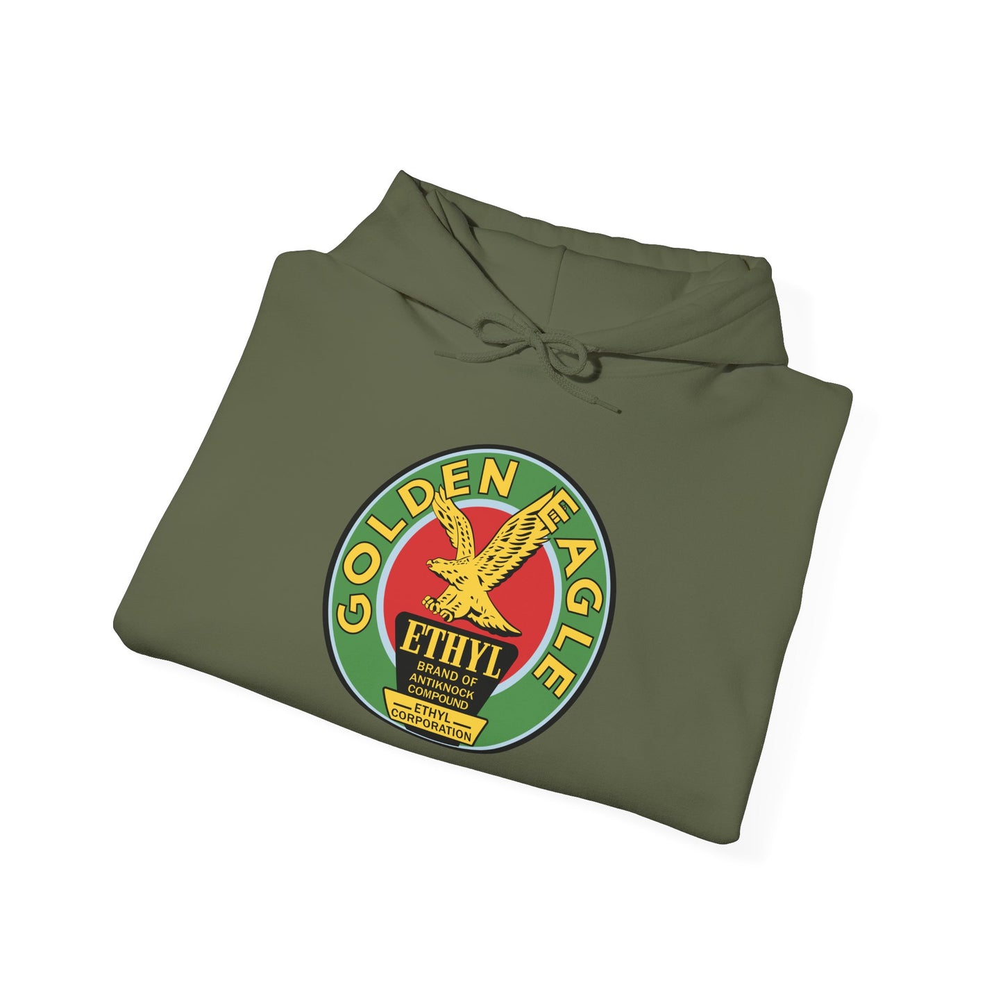 Golden Eagle Ethyl Logo Hoodie — Vintage Petroliana Pullover