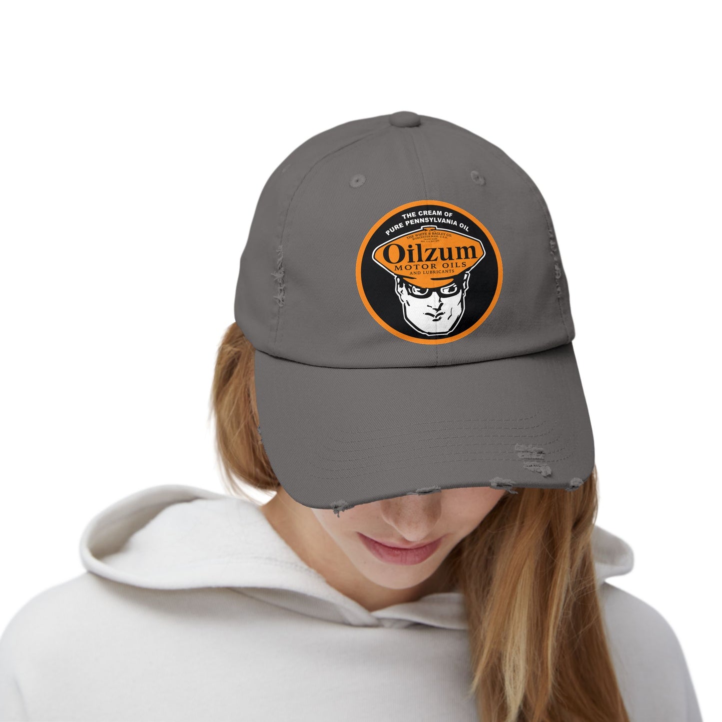 Oilzum Distressed Cap — Vintage Racing Motor Oil Hat | The Faded Label Co.
