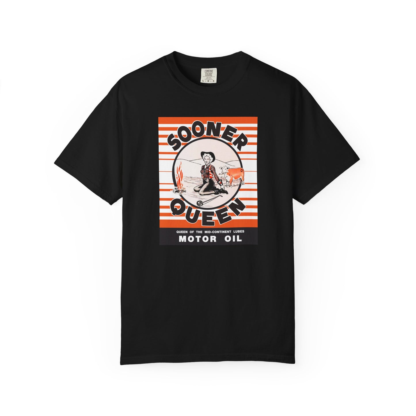 Sooner Queen Motor Oil Graphic T-Shirt comfort colors 1717