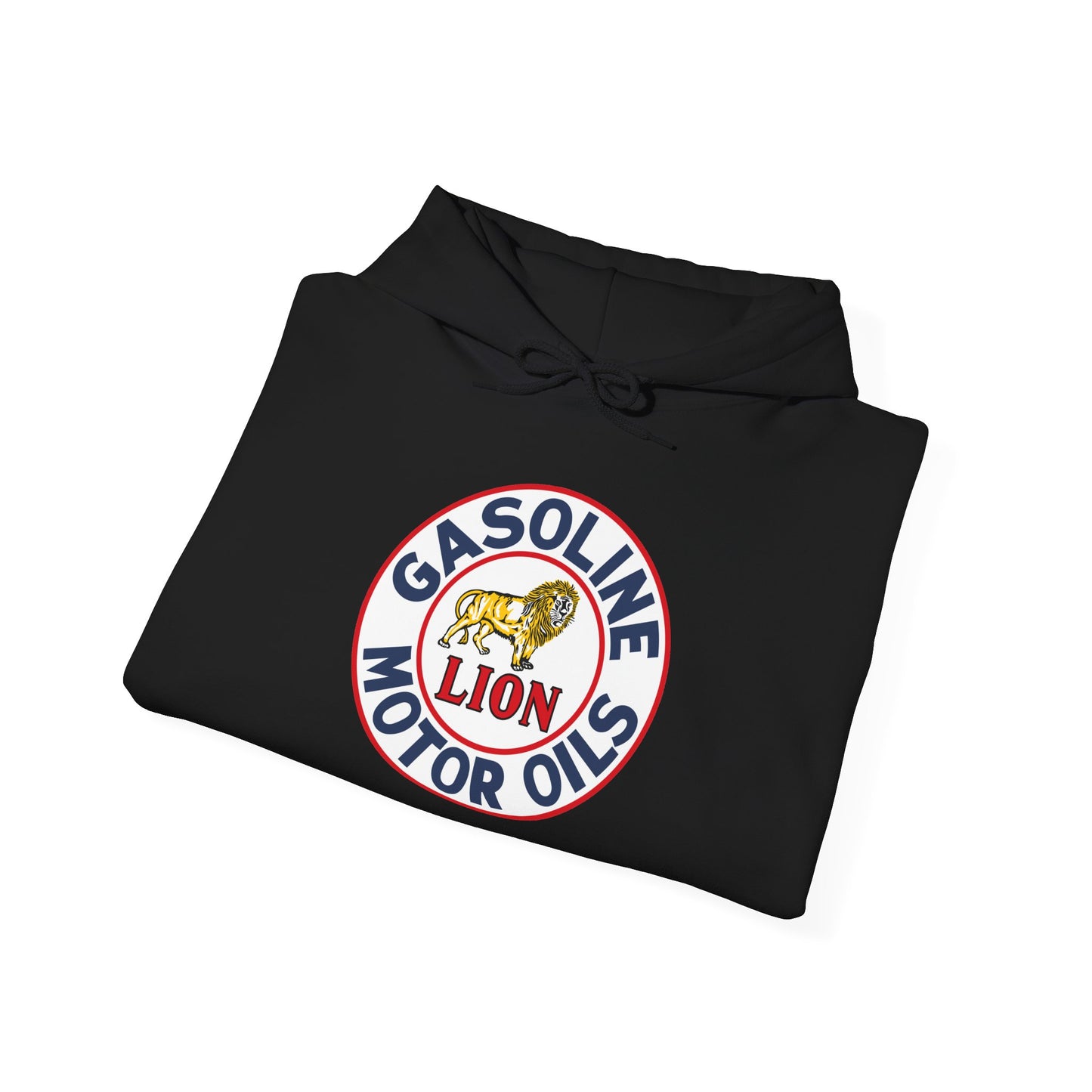 Gasoline Lion Motor Oils Hoodie — Vintage Racing Logo Pullover