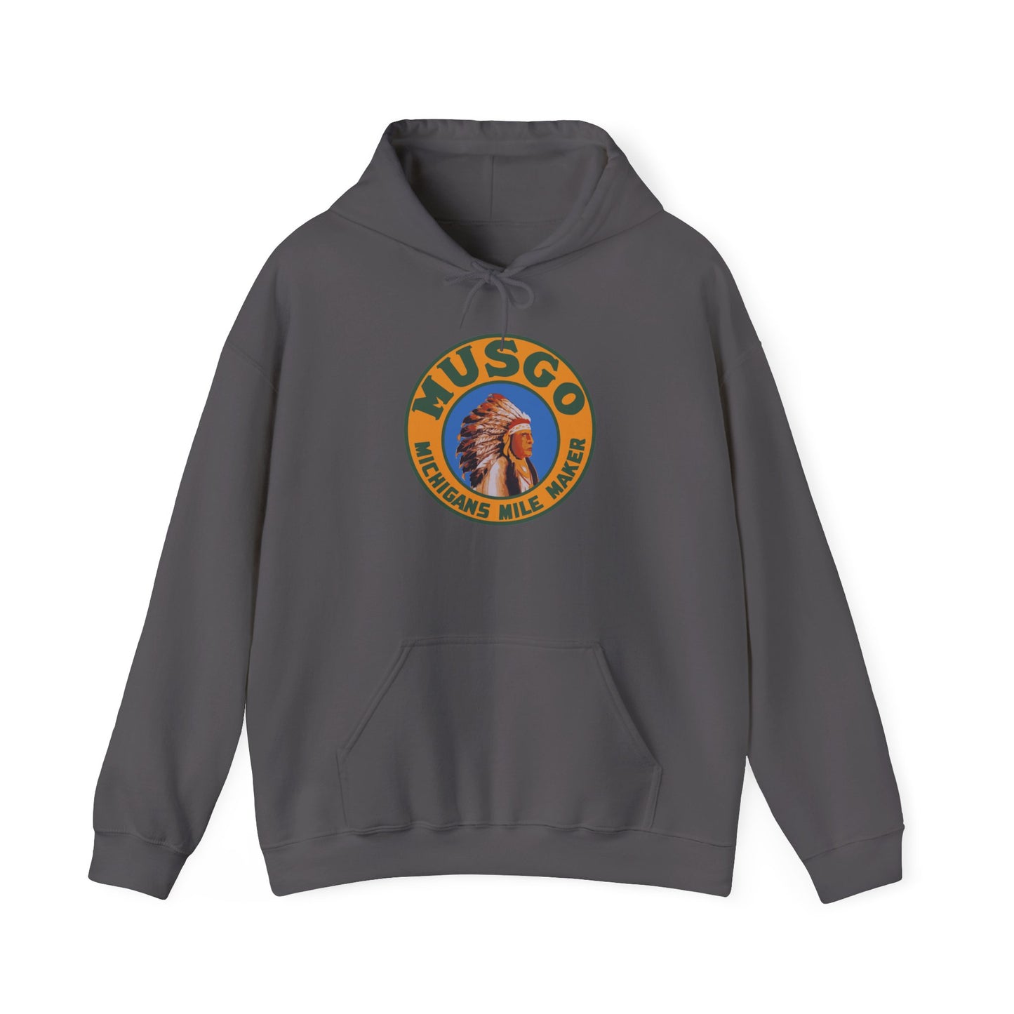 MUsgo Michigan’s Mile Maker Hoodie —Retro Native Chief Logo Sweatshirt