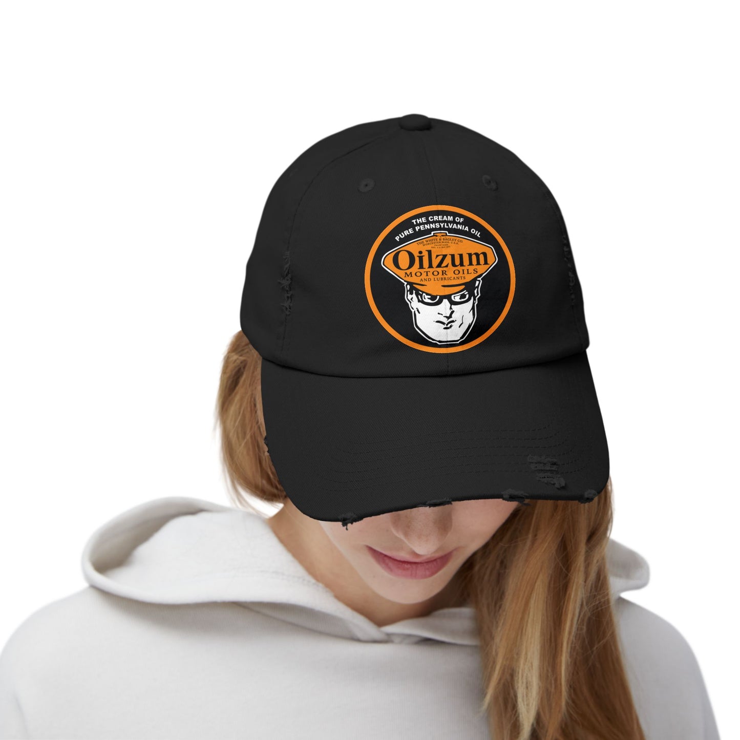 Oilzum Distressed Cap — Vintage Racing Motor Oil Hat | The Faded Label Co.
