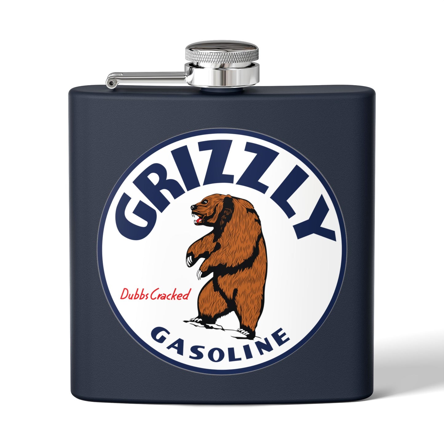 Grizzly Gasoline Flask — Vintage Montana Petroliana Gift | The Faded Label Co.