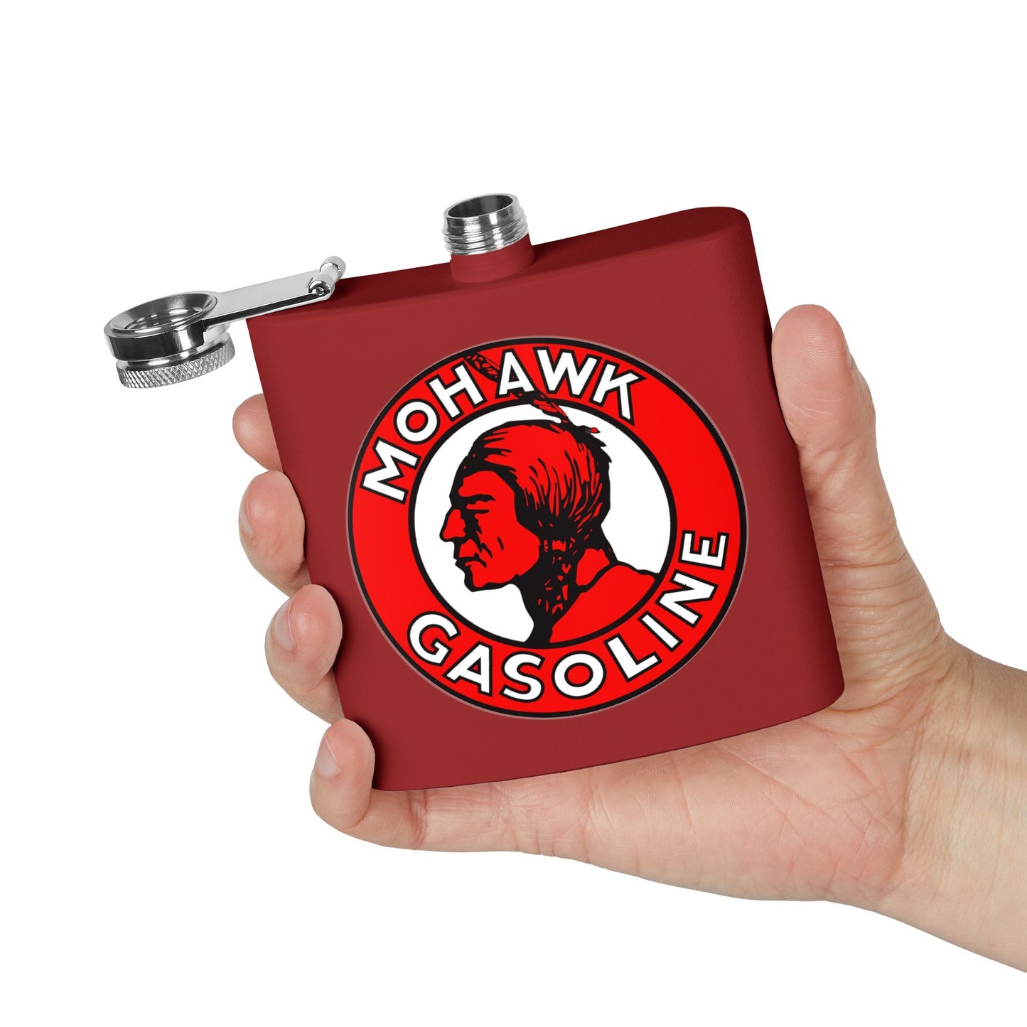 Mohawk Gasoline Flask — Vintage Petroliana Gift | The Faded Label Co.