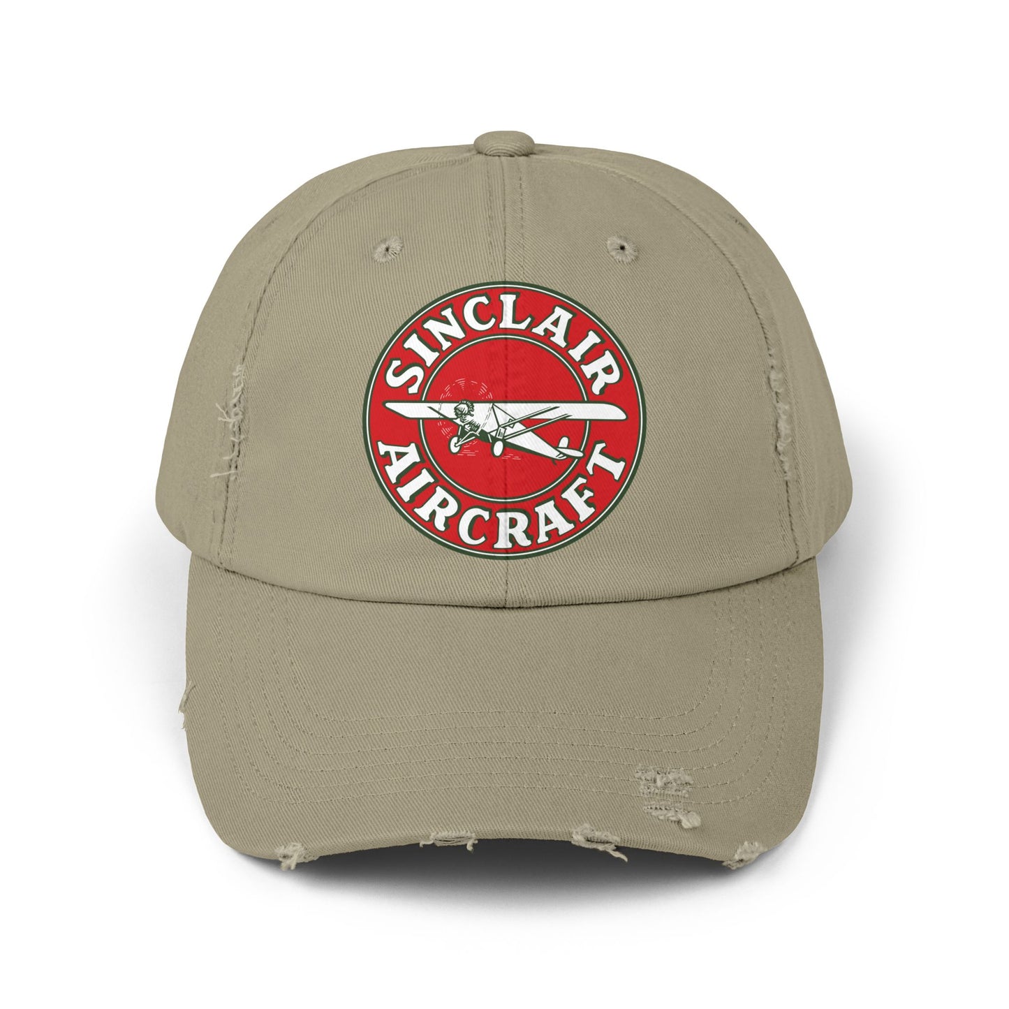 Sinclair Aircraft Distressed Baseball Cap — Vintage Aviation Pilot Hat