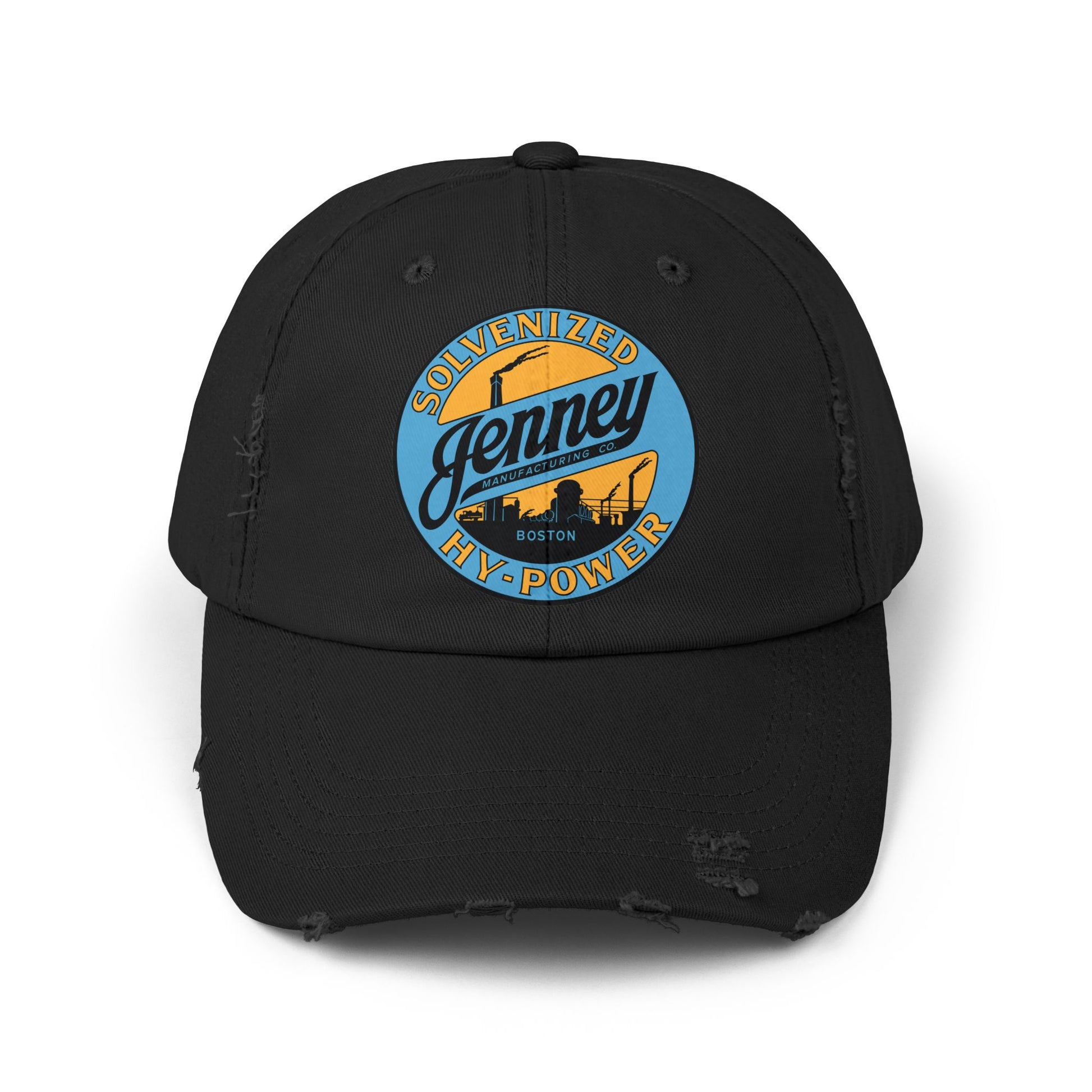 Jenney Gasoline distressed cap black — vintage New England petroliana hat — The Faded Label Co.