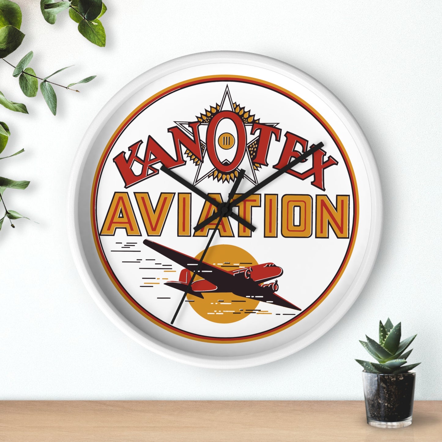 Kanotex Aviation Wall Clock — Vintage Petroliana Gift | The Faded Label Co.