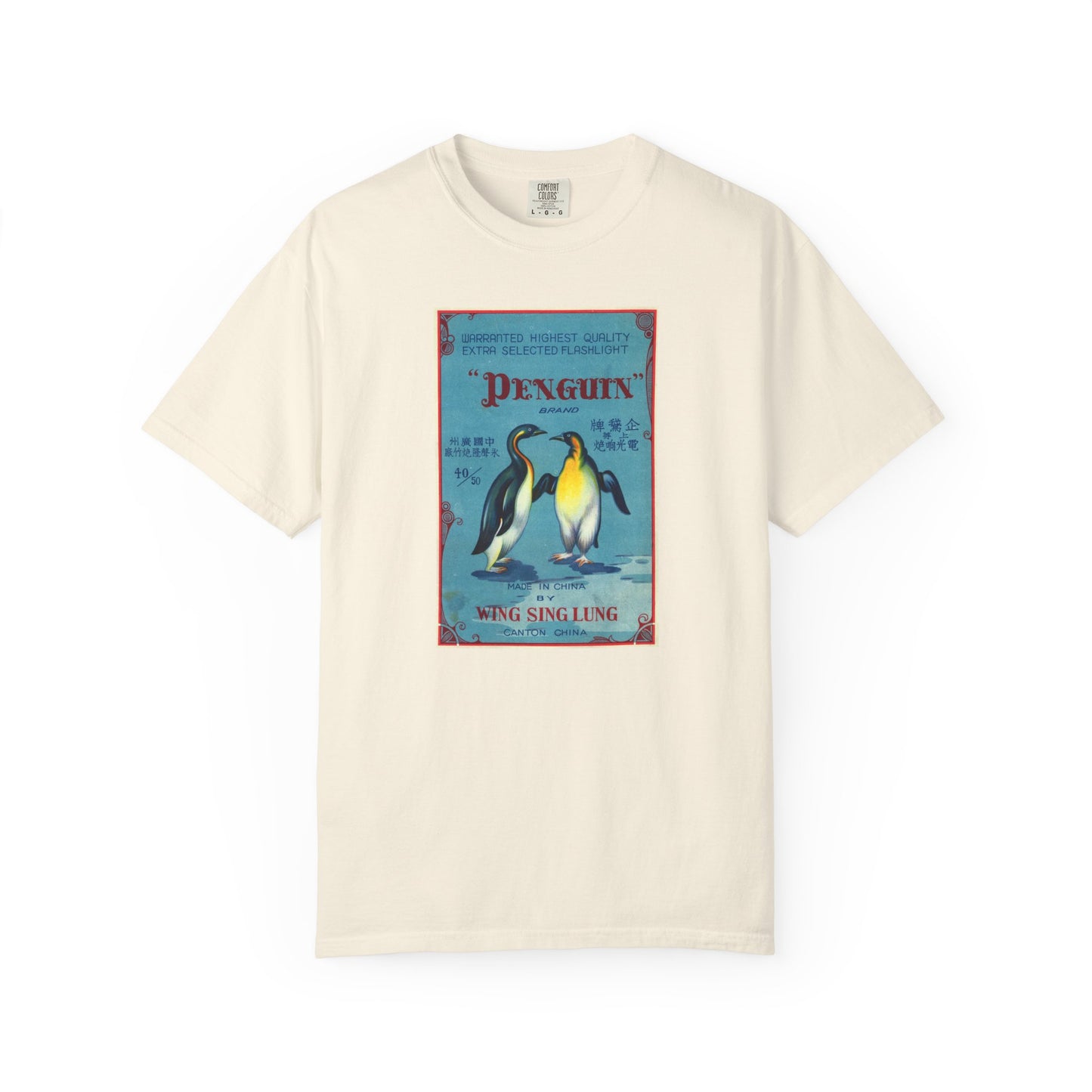 Penguin Brand Firecrackers t-shirt Blue Jean — America's 250th vintage fireworks graphic tee — The Faded Label Co.