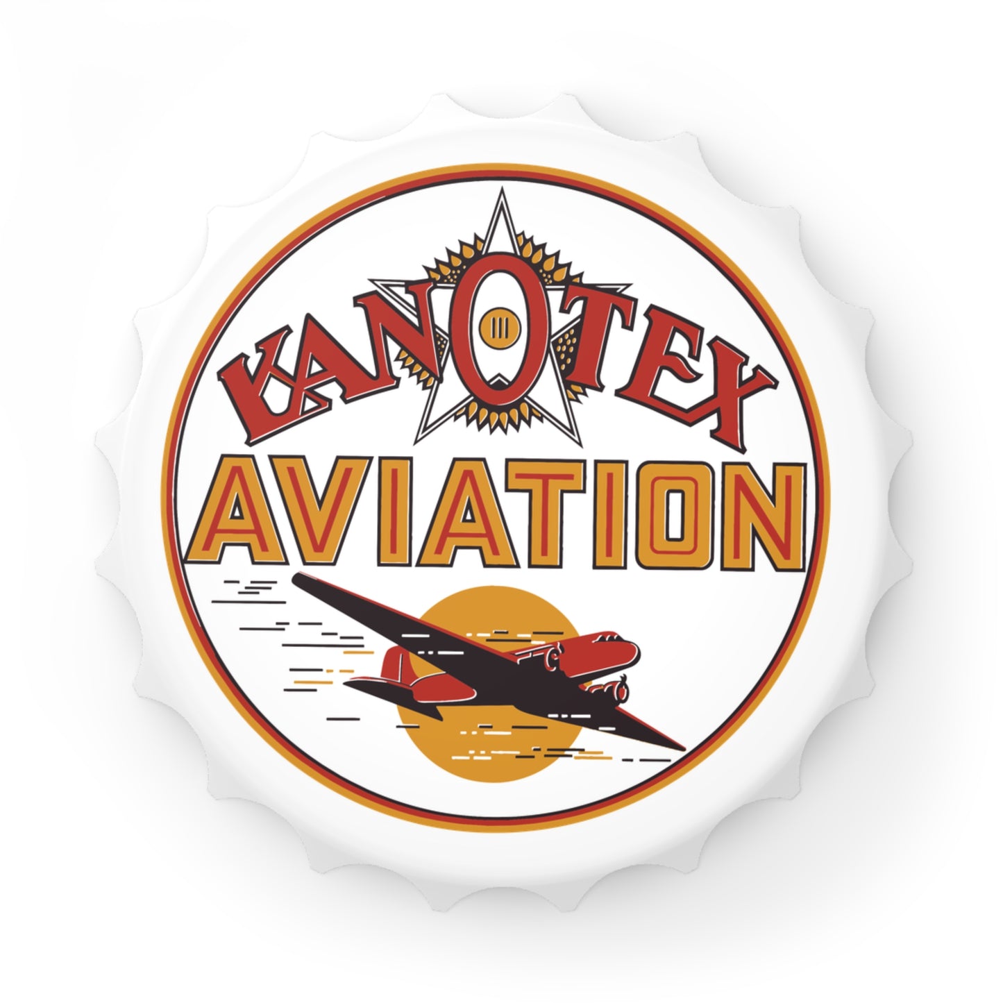 Kanotex Aviation bottle opener — vintage petroliana gift — The Faded Label Co.