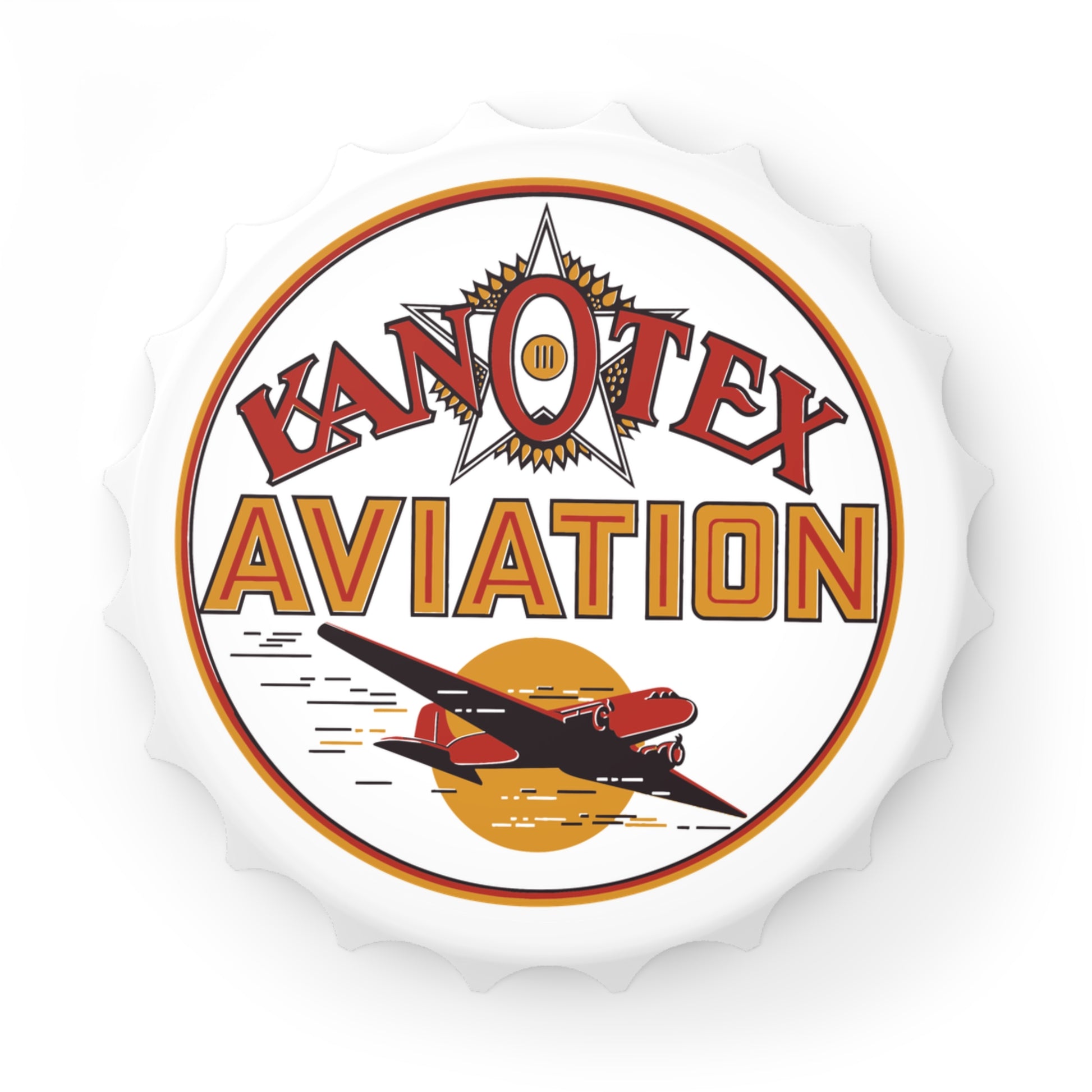 Kanotex Aviation bottle opener — vintage petroliana gift — The Faded Label Co.