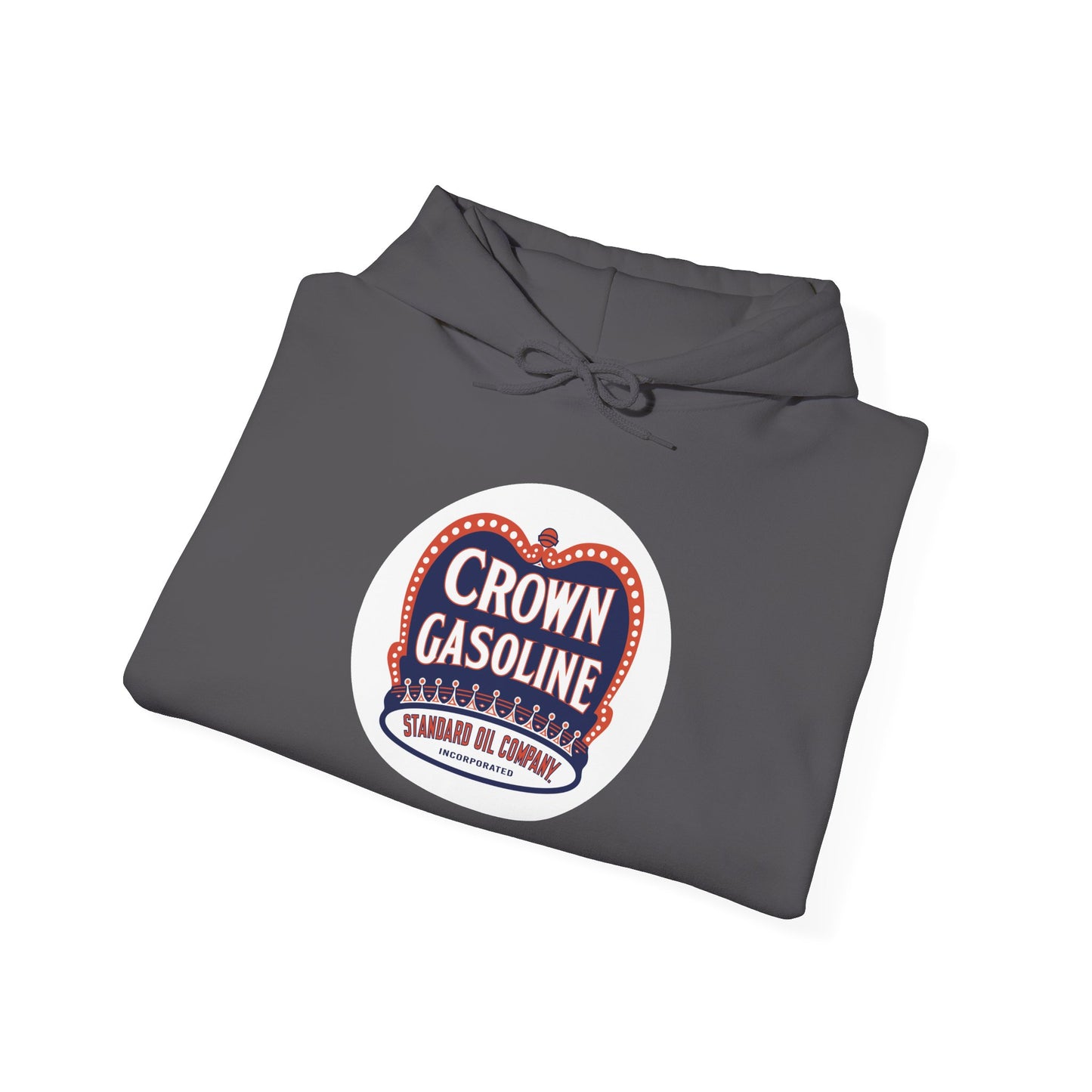 Crown Gasoline Vintage Logo Hoodie – Retro Gas Station Graphic Sweatshirt