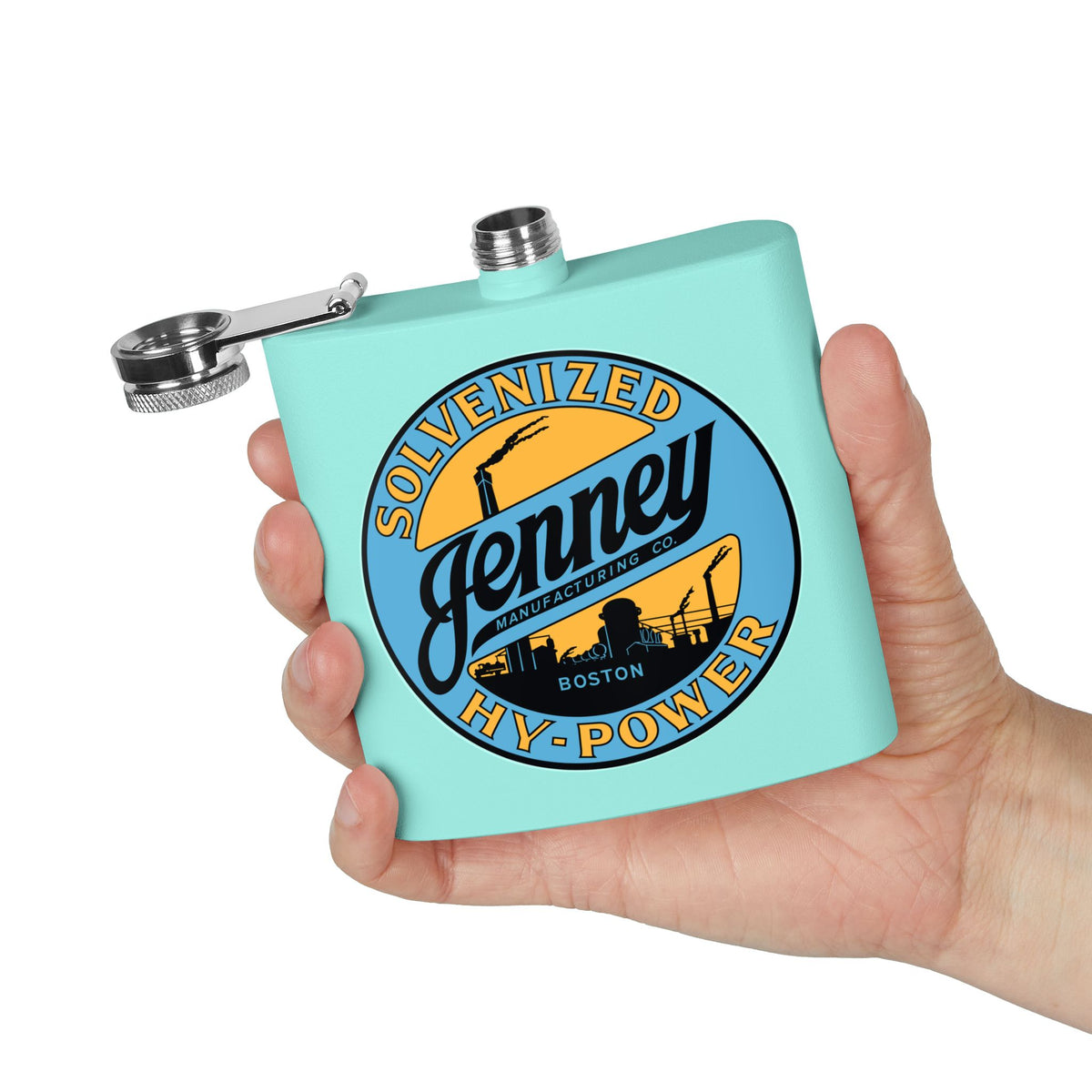 Jenney Gasoline Flask — Vintage New England Petroliana Gift | The Faded Label Co.