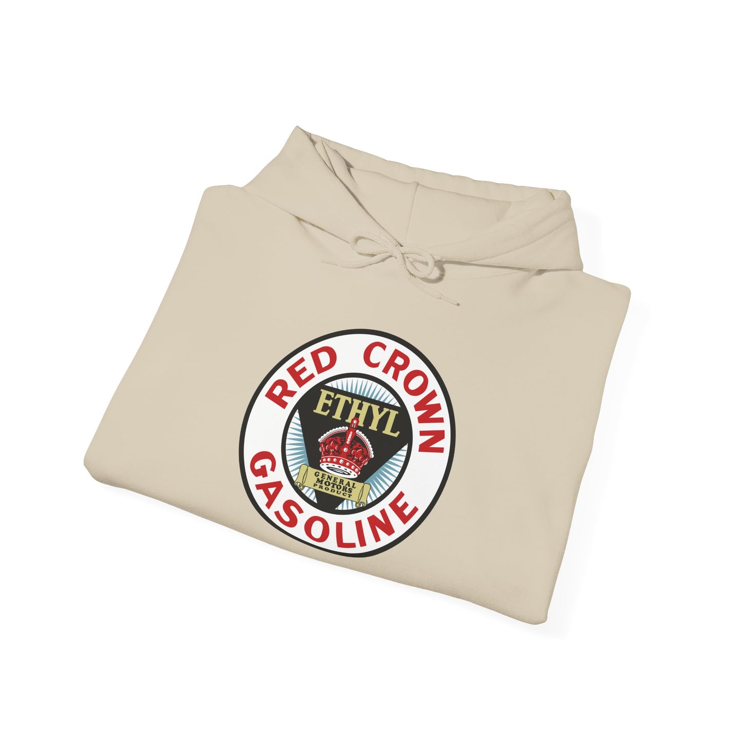 Red Crown Ethyl  Gasoline Logo Hoodie — Vintage Ethyl Oil Company Pullover