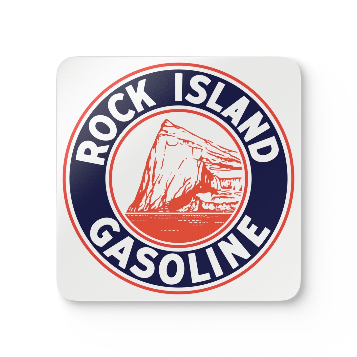 Rock Island Gasoline coaster set — vintage petroliana gift — The Faded Label Co.