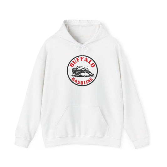 Buffalo Gasoline Hoodie — Vintage Bison Petroliana | The Faded Label Co.