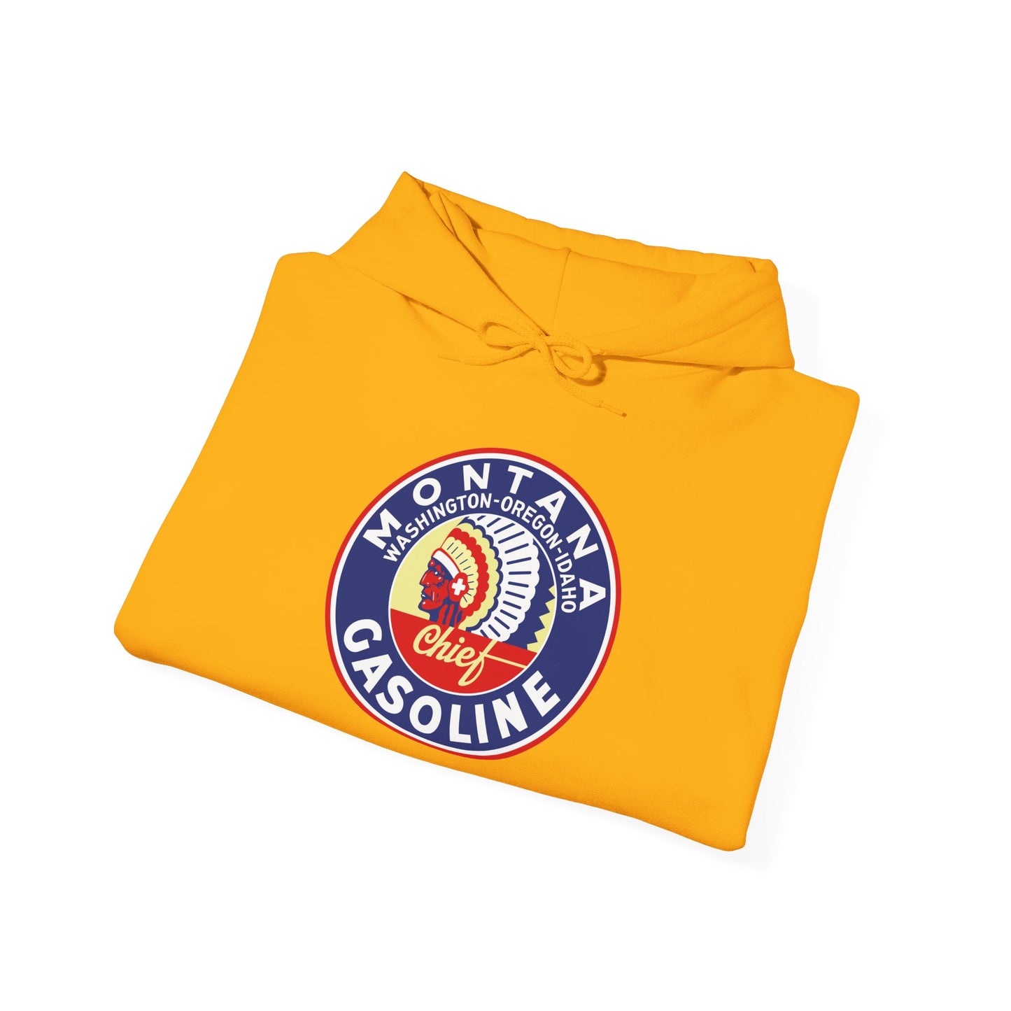 Montana Chief Gasoline Hoodie — Vintage Northwest Petroliana | The Faded Label Co.