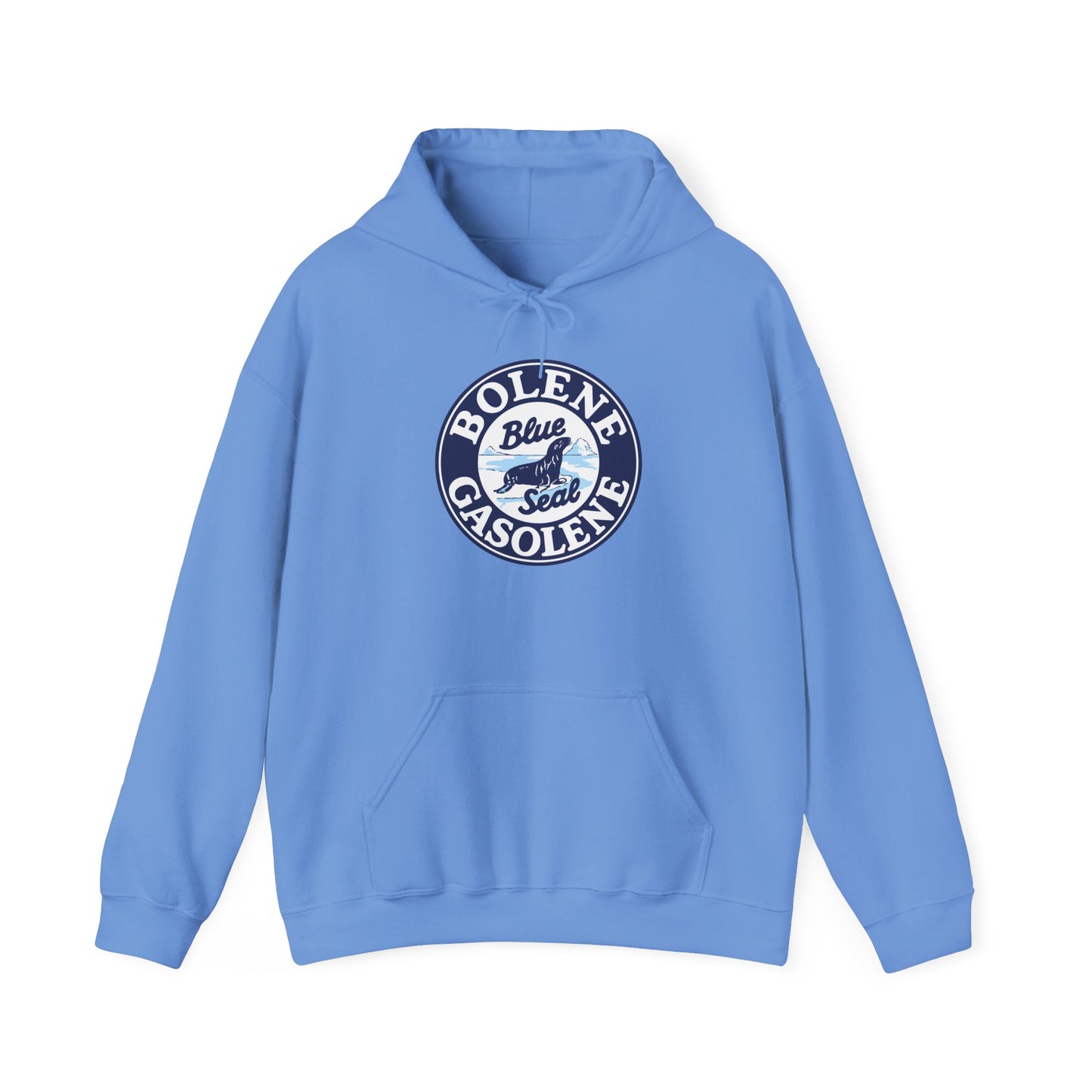 Bolene Blue Seal"Gasoline Hoodie - Vintage " Retro Logo Pullover