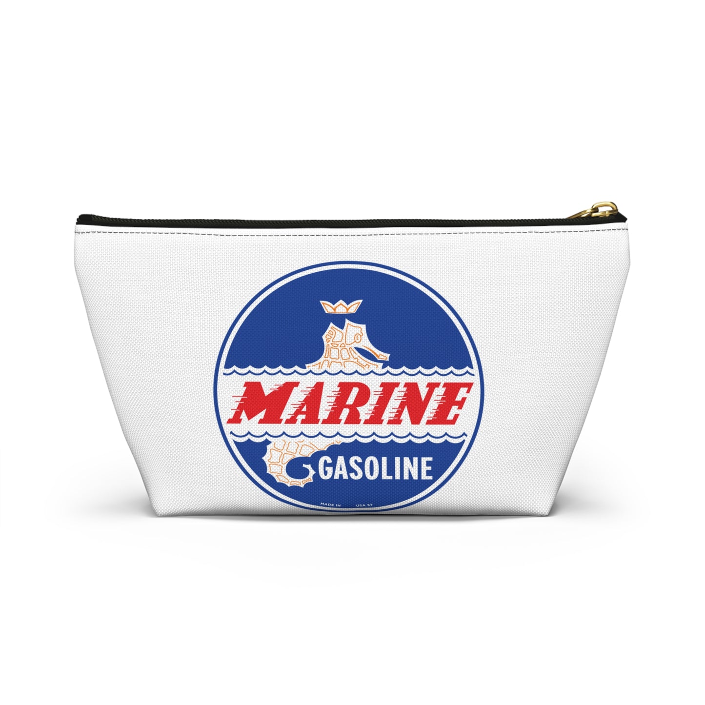Marine Gasoline Accessory Pouch — Vintage Dockside Petroliana Gift | The Faded Label Co.