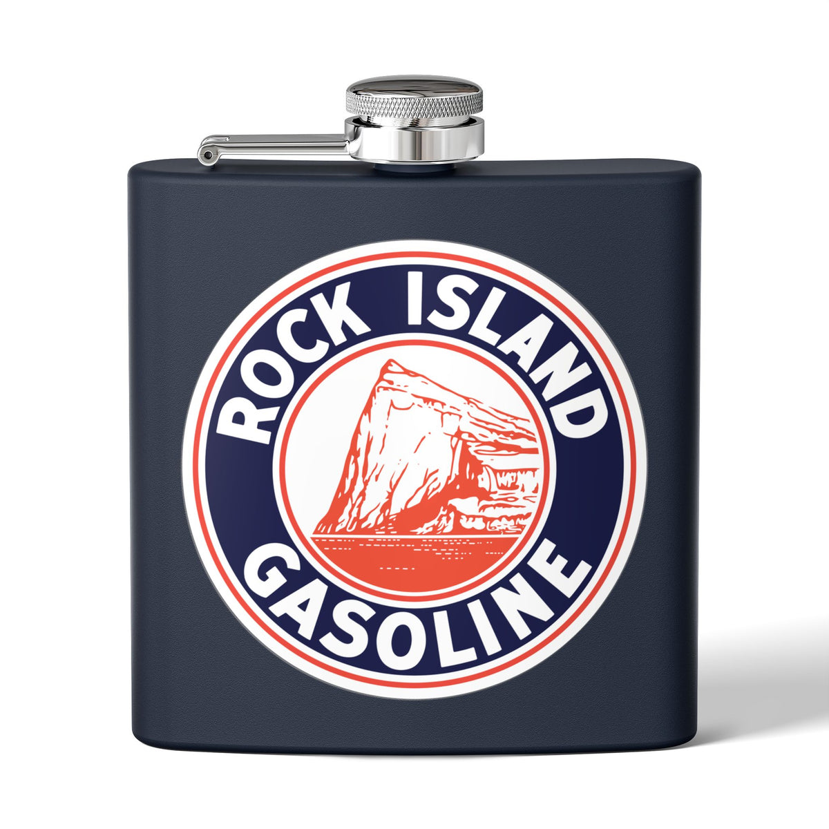Rock Island Gasoline Flask — Vintage Petroliana Gift | The Faded Label Co.