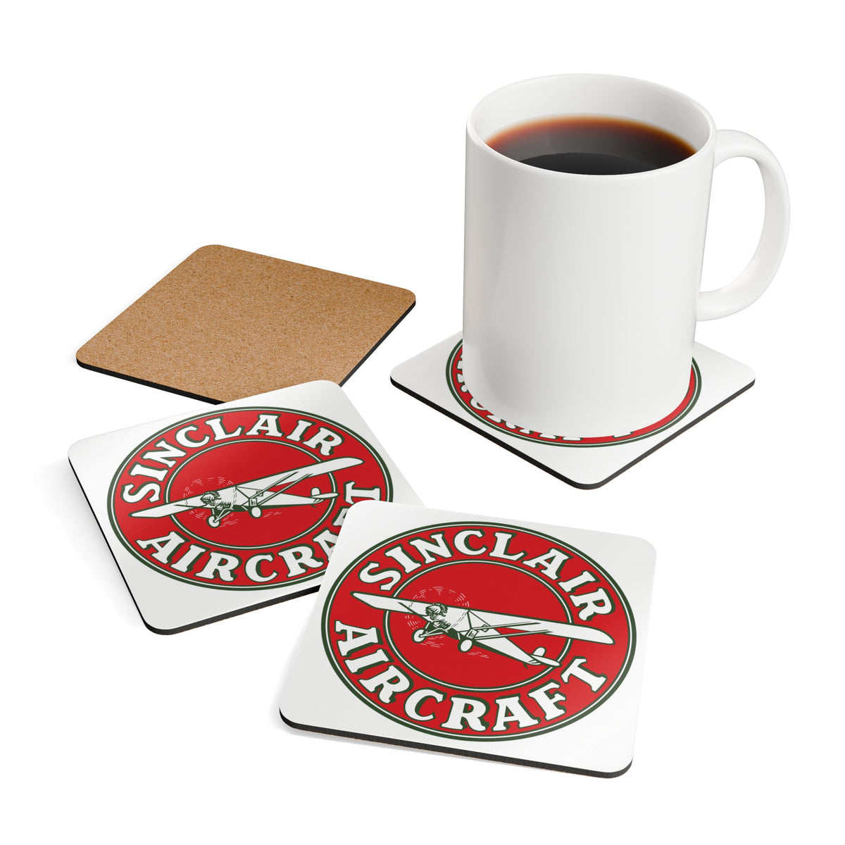 Sinclair Aircraft Coaster Set — Vintage Petroliana Gift | The Faded Label Co.