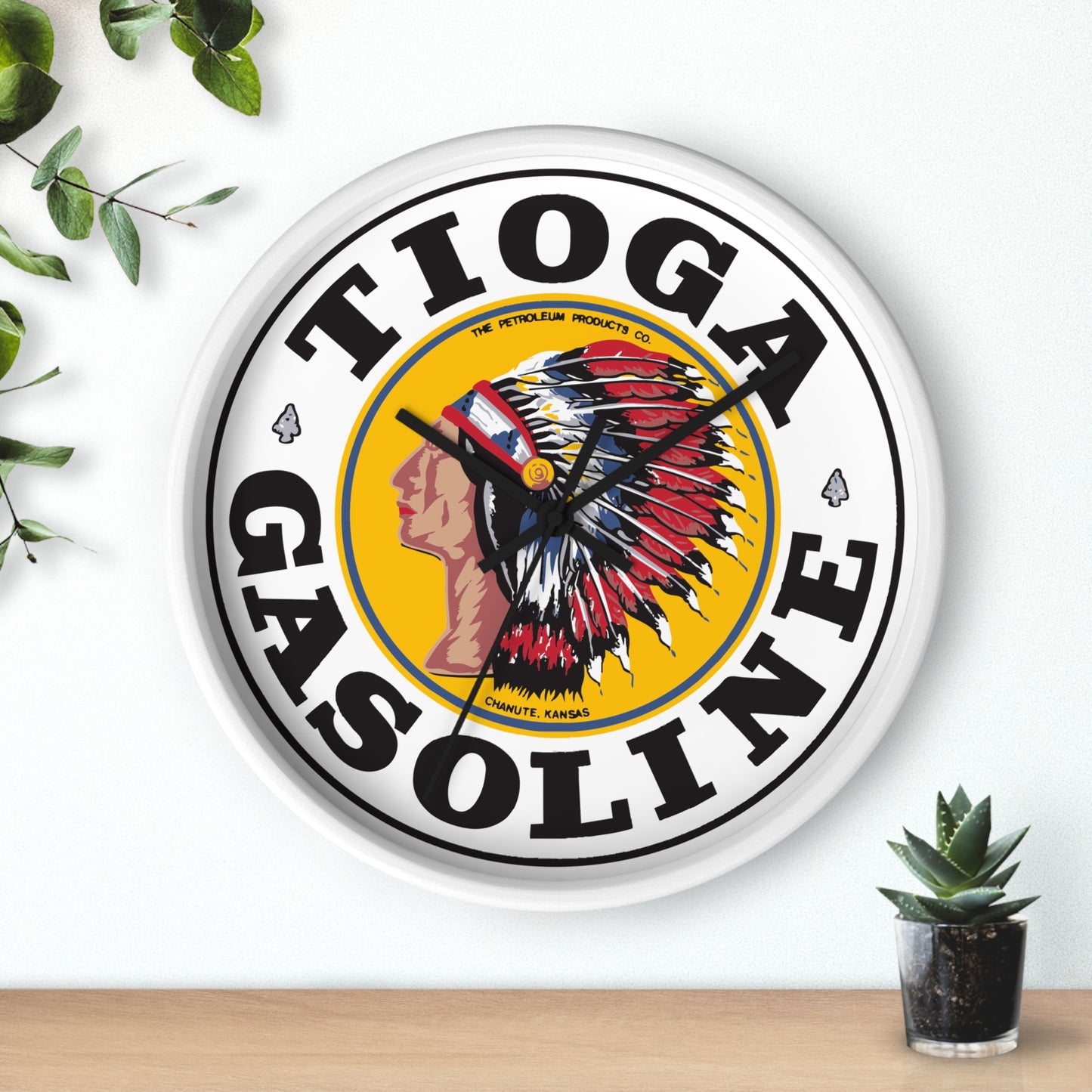 Tioga Gasoline Wall Clock — Vintage Petroliana Gift | The Faded Label Co.