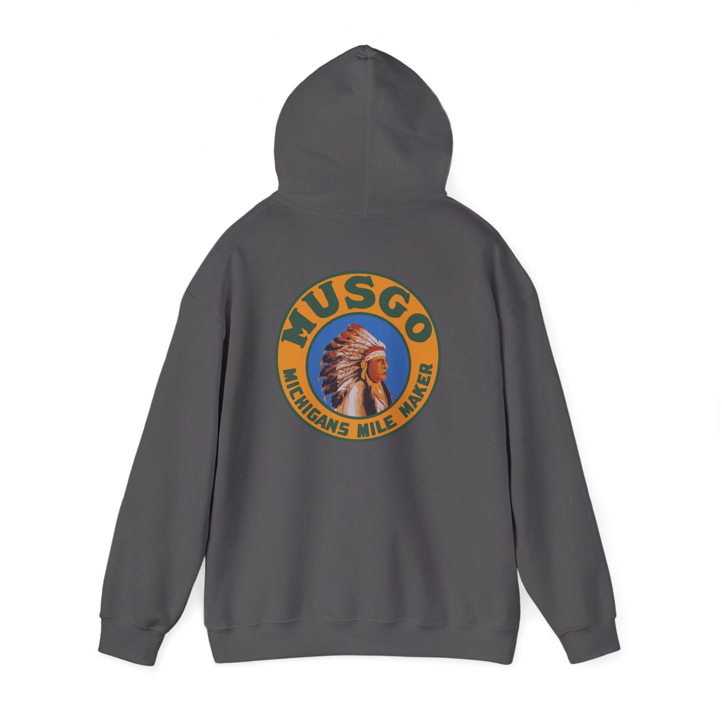 MUsgo Michigan’s Mile Maker Hoodie —Retro Native Chief Logo Sweatshirt