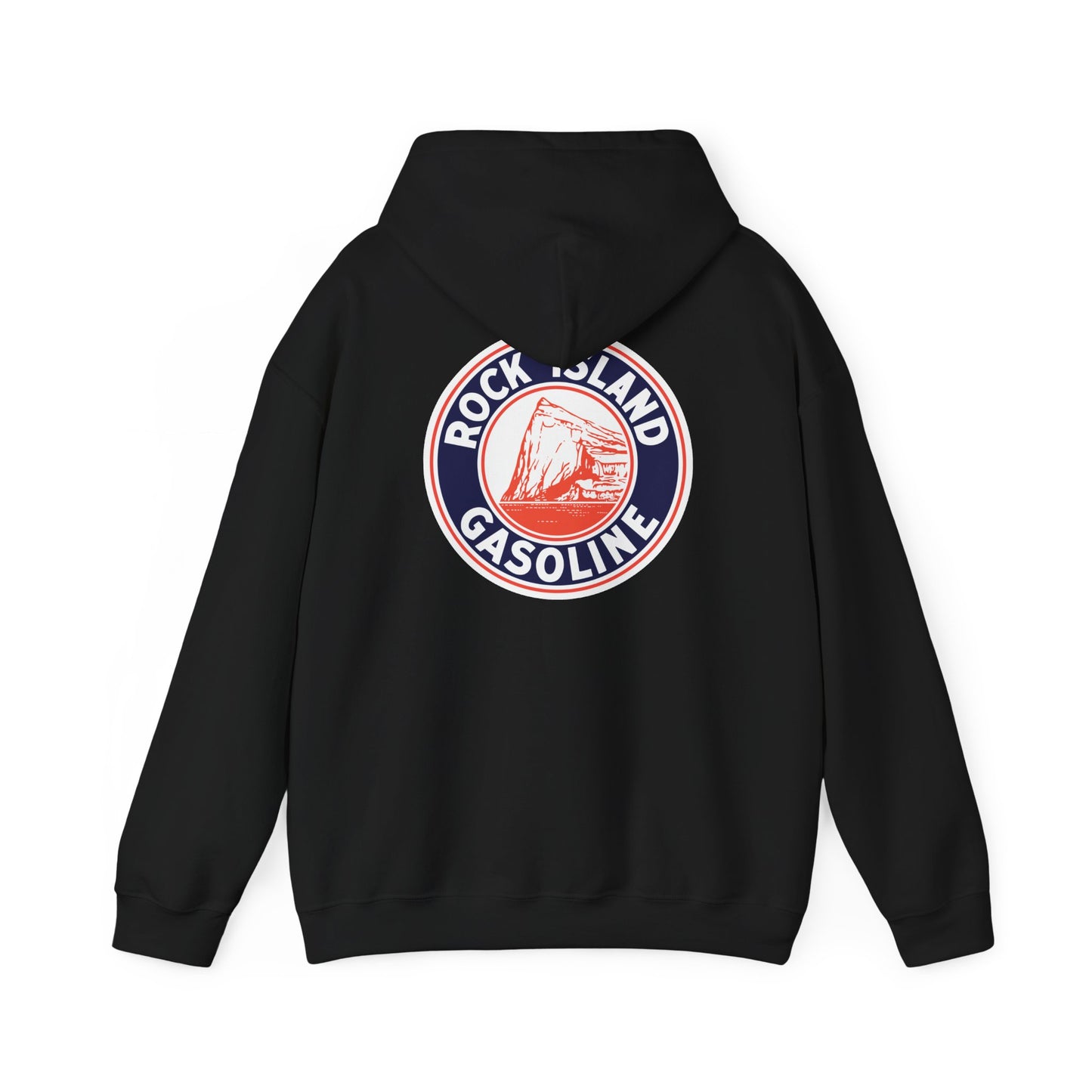 Rock Island Gasoline Hoodie — Vintage Gas Station Logo Pullover