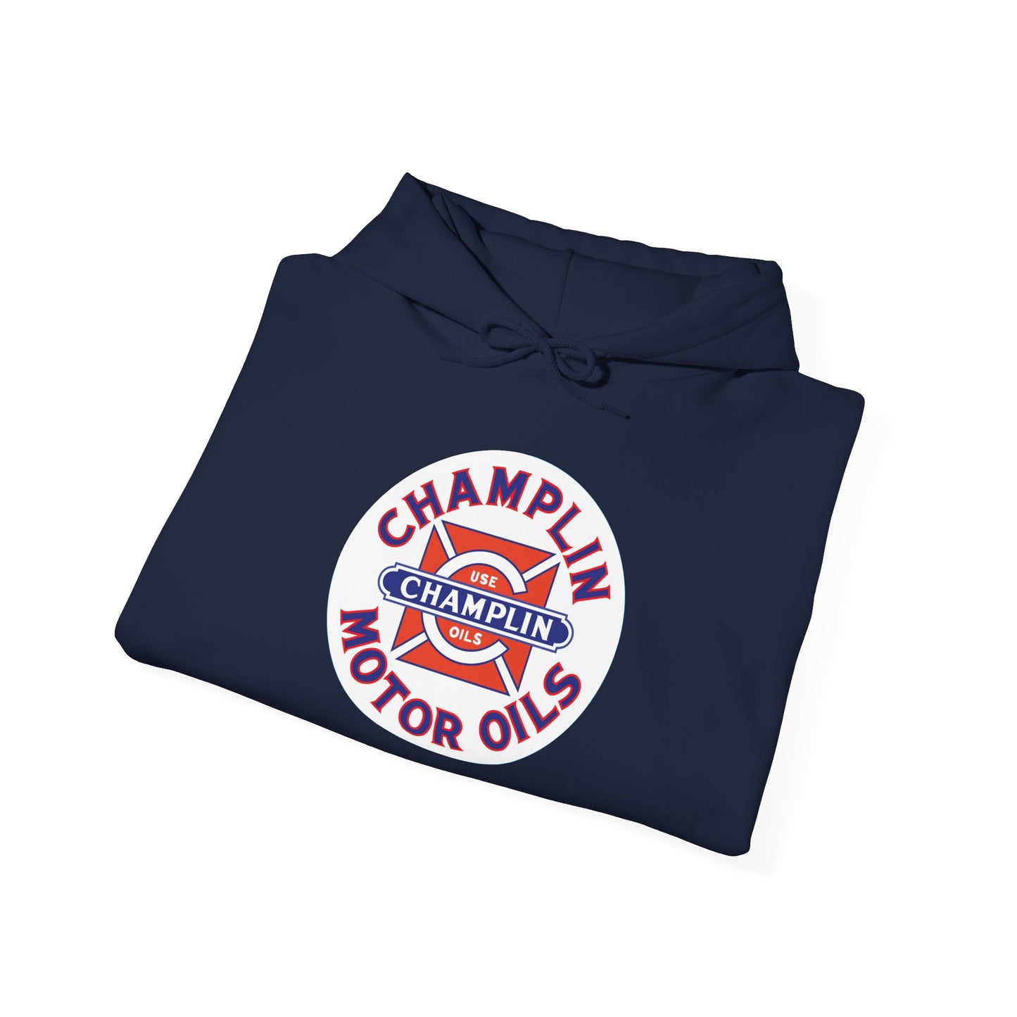 Champlin Motor Oils Hoodie — Vintage Gasoline Logo Pullover